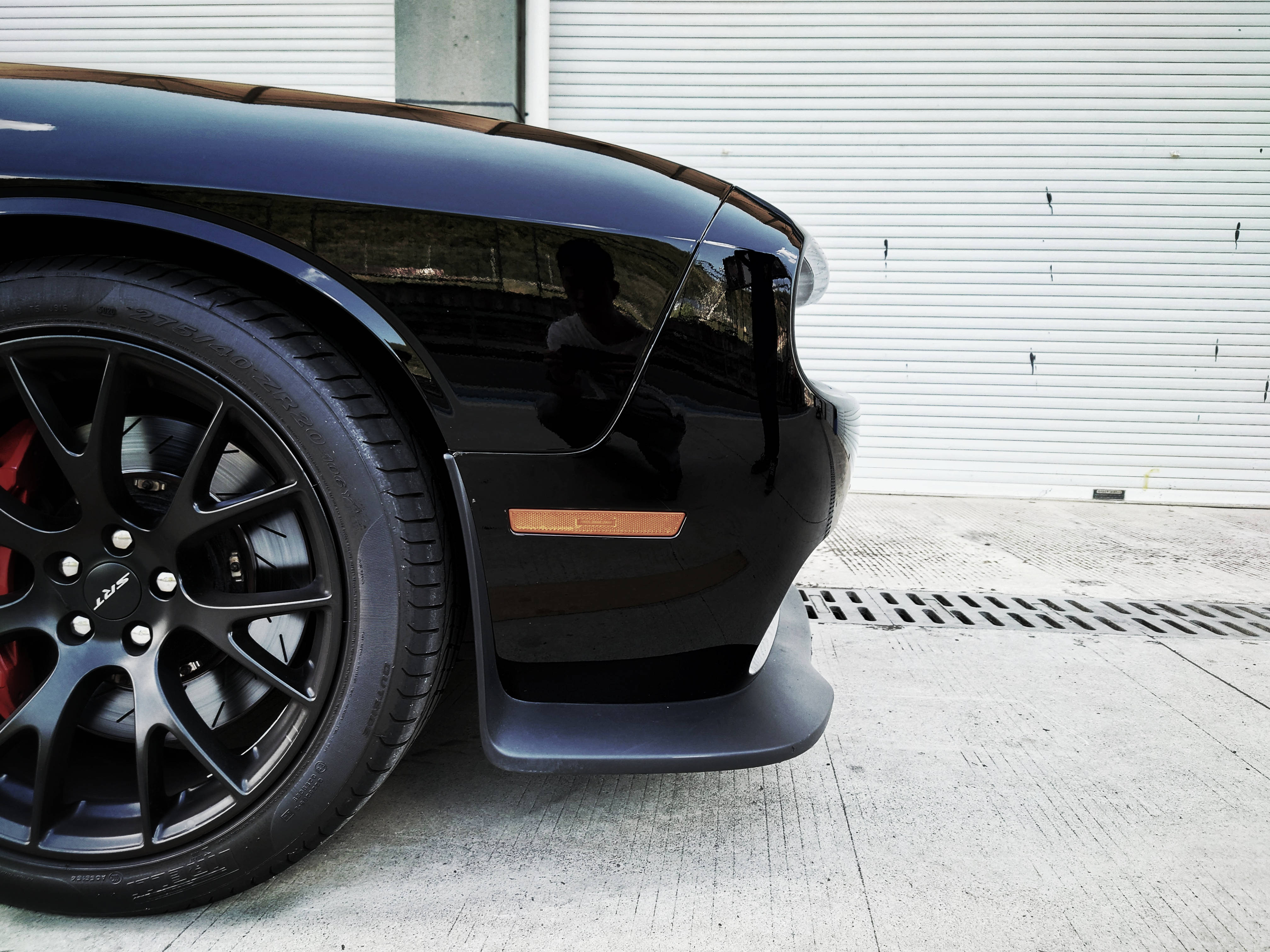 Dodge Challenger, black, red brake calipers, 4K Desktop Wallpaper