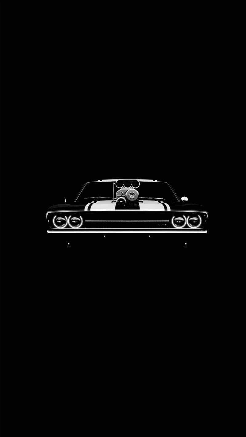 Dodge Charger, vintage muscle car, stark white, HD Phone Wallpaper