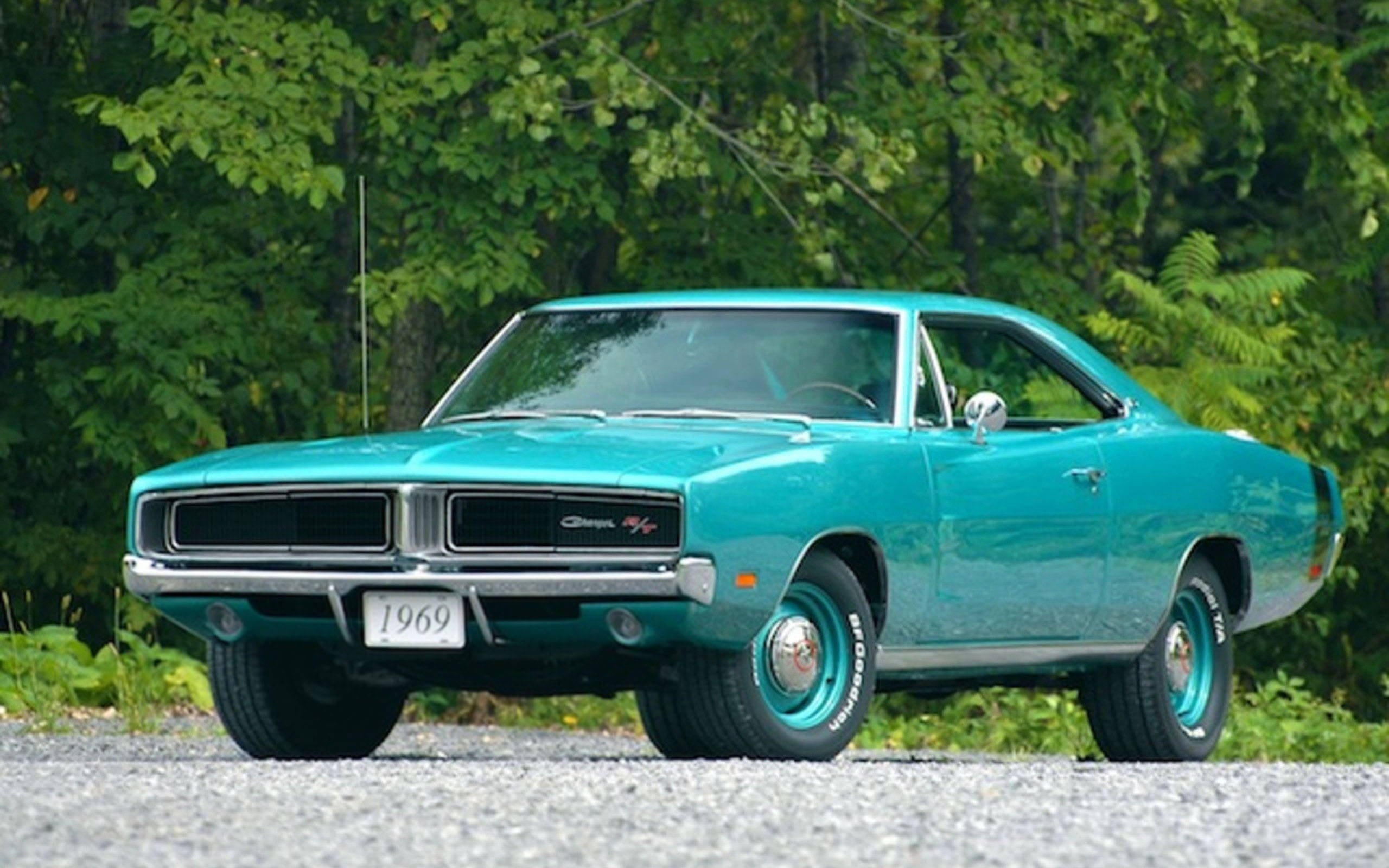 1969 Dodge Charger, teal, turquoise, 2K Desktop Wallpaper