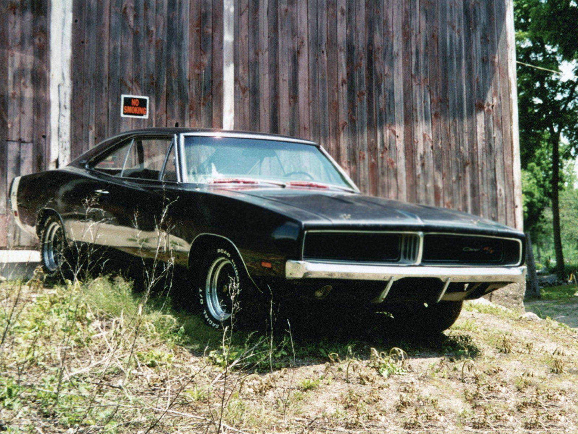 1969 Dodge Charger, black, chrome accents, Full HD Desktop Wallpaper