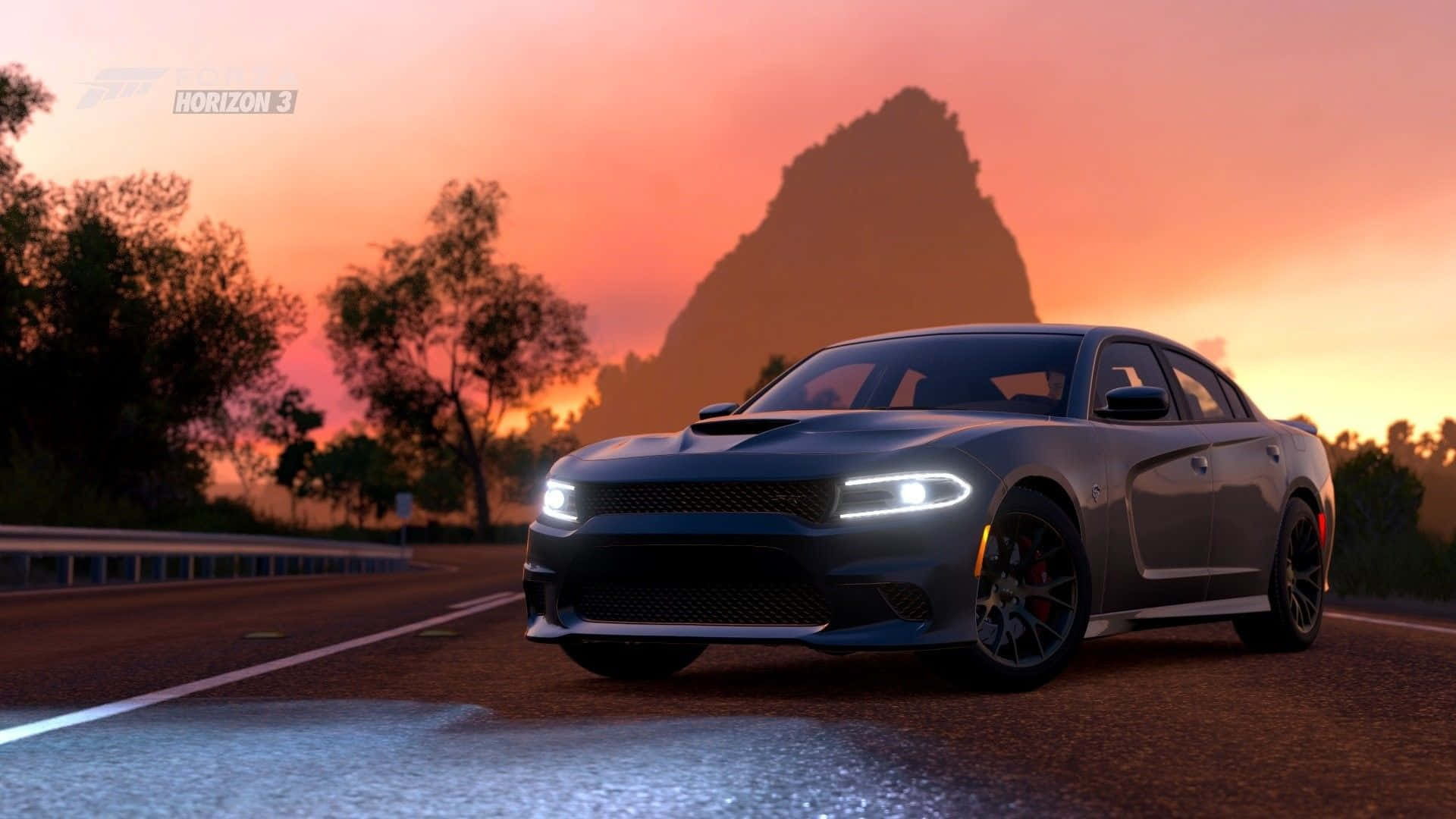 Dodge Charger, gray, wet road, Full HD Desktop Wallpaper
