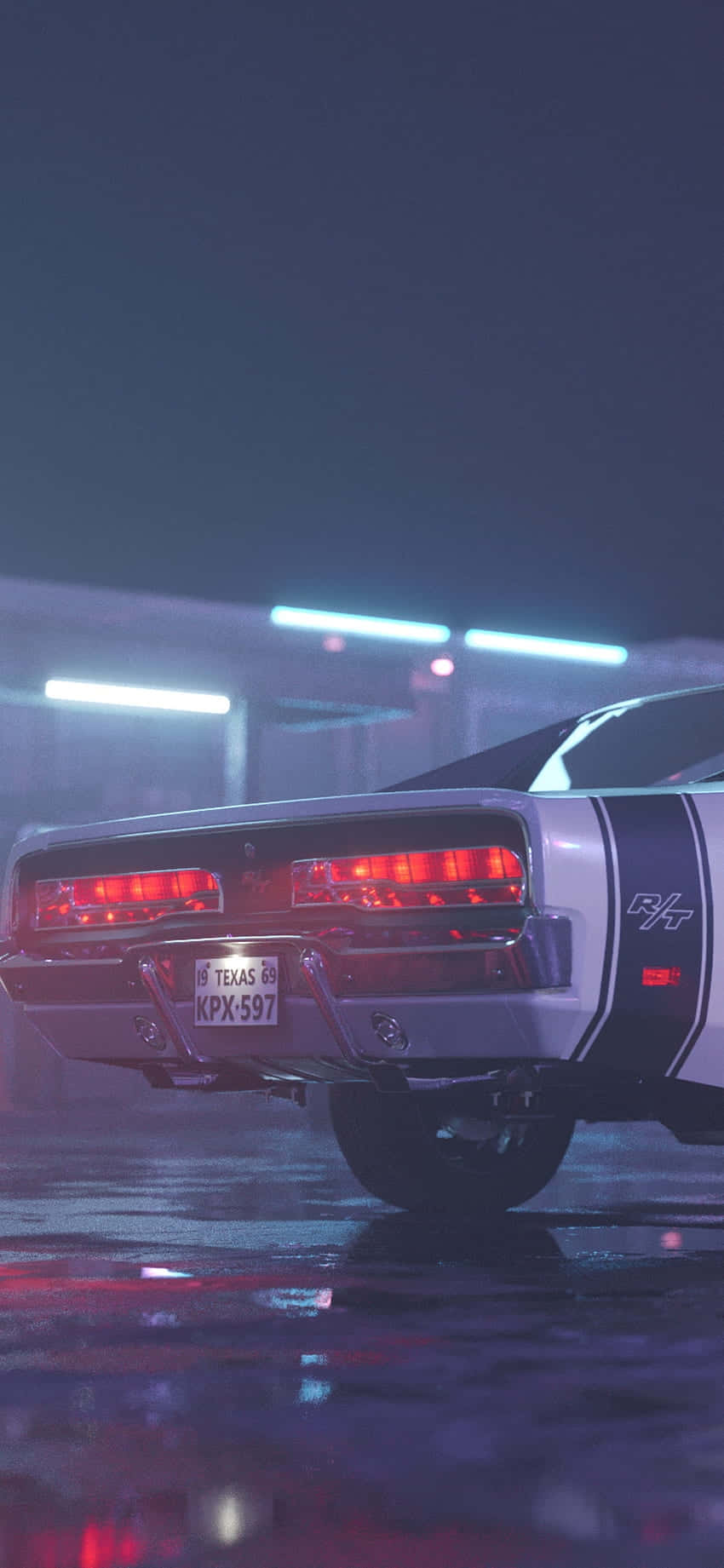 Dodge Charger, neon night, silver, HD Phone Wallpaper
