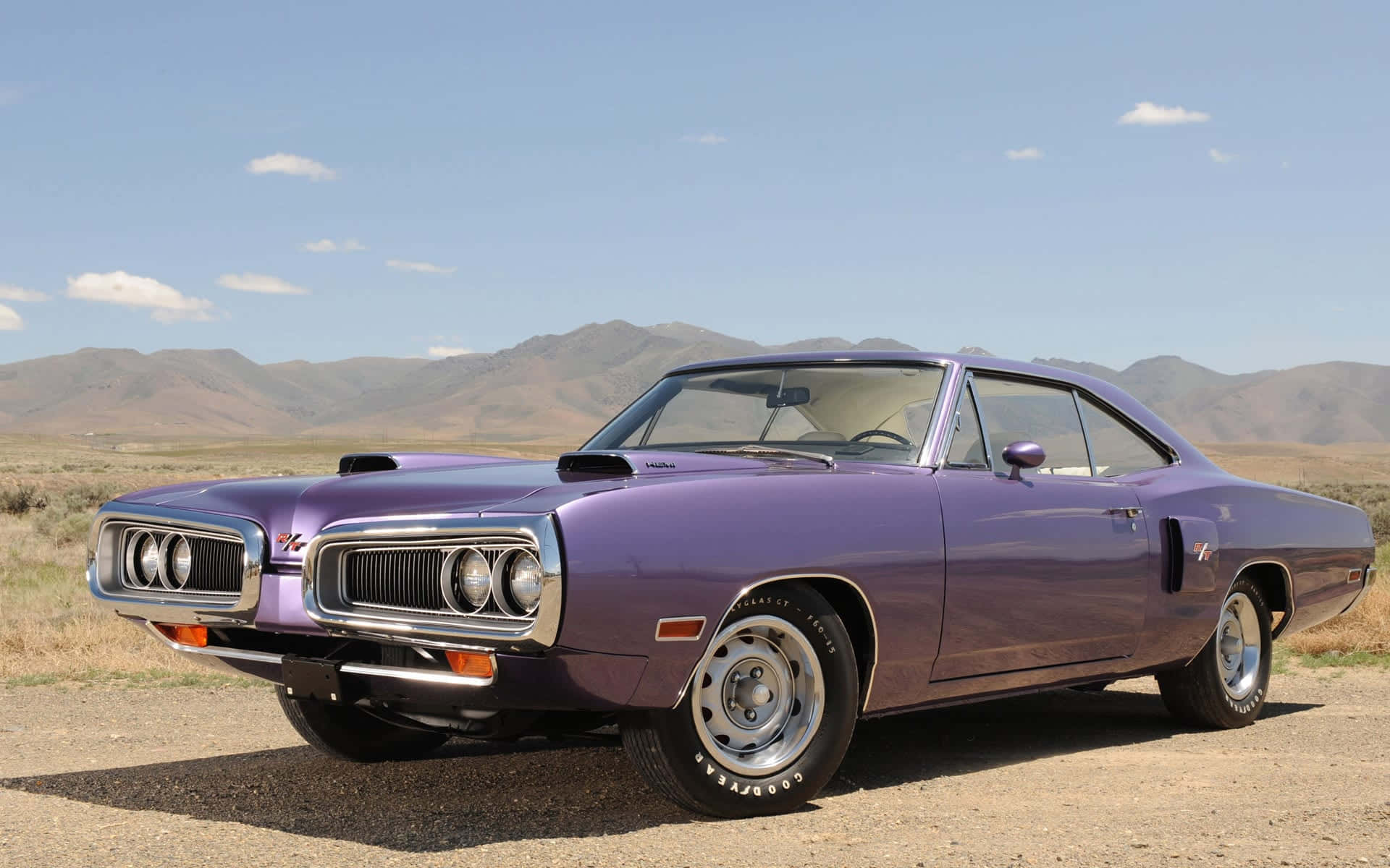 Dodge Coronet, glossy purple, classic muscle car, Full HD Desktop Wallpaper