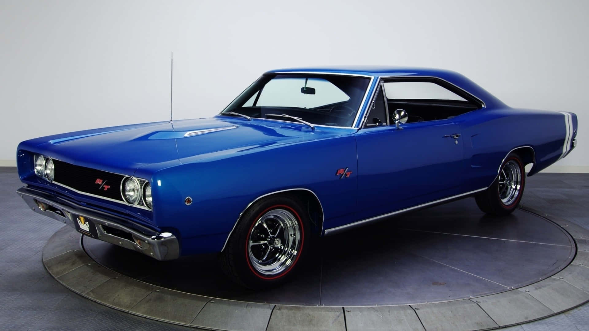Dodge Coronet, royal blue, chrome accents, Full HD Desktop Wallpaper