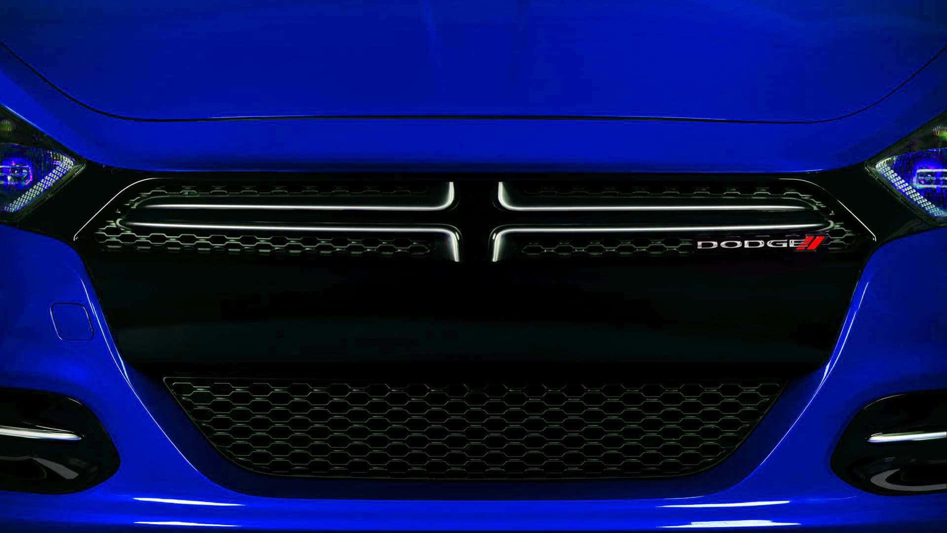 Dodge Dart, vibrant blue, front grille, Full HD Desktop Wallpaper
