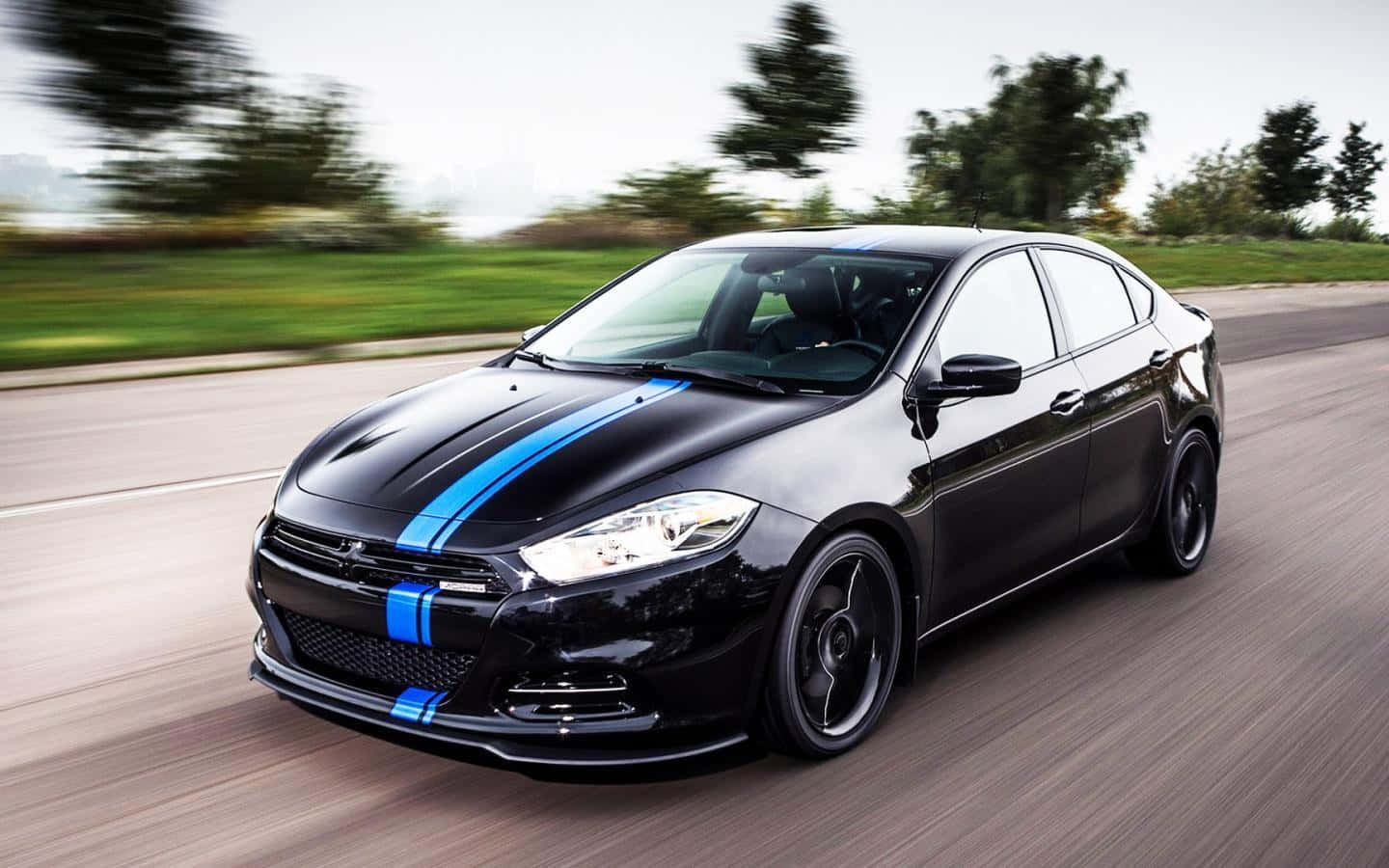 Dodge Dart, glossy, black, HD Desktop Wallpaper