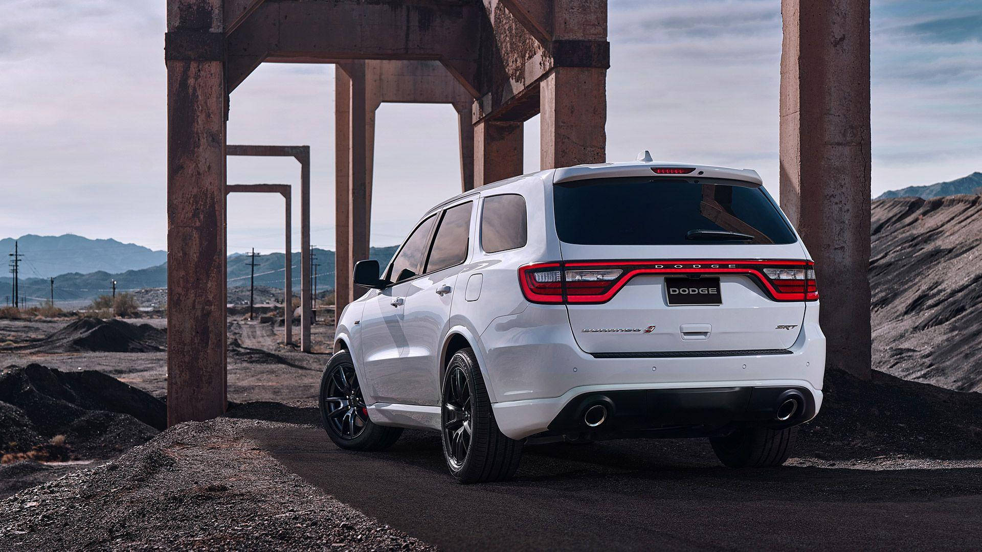 Dodge Durango, white, red taillights, Full HD Desktop Wallpaper