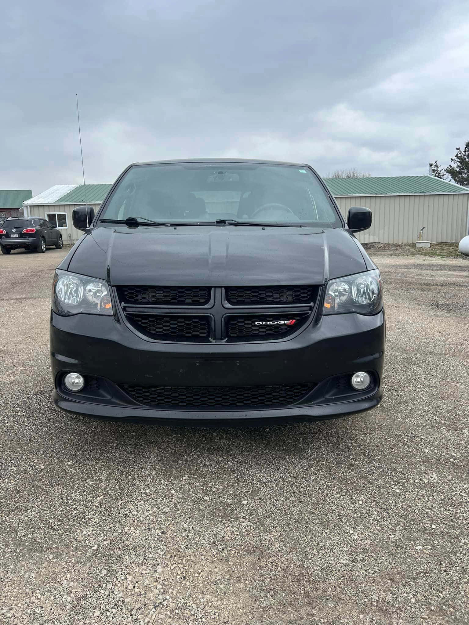 Dodge Grand Caravan, black, front view, Full HD Phone Wallpaper