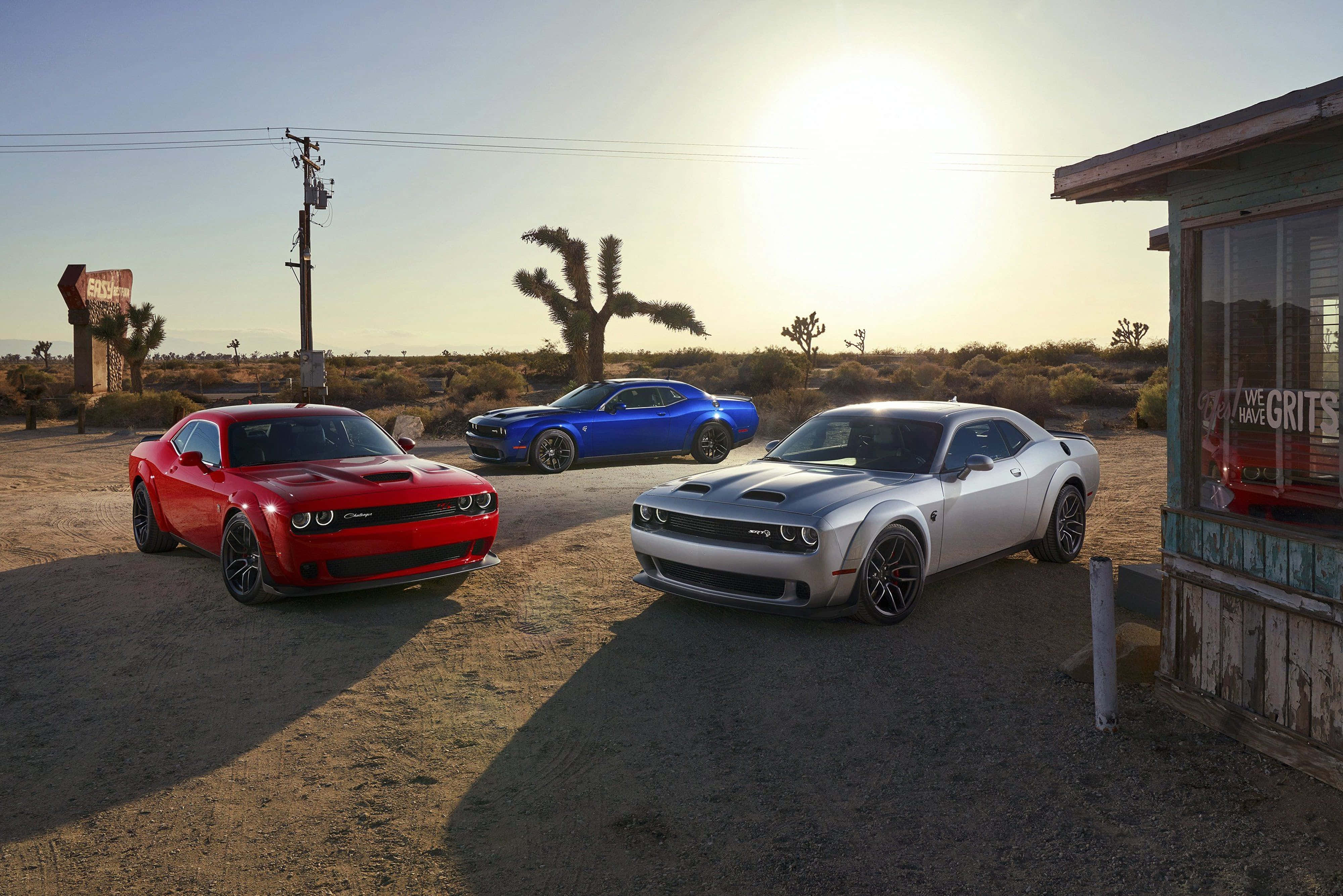 Dodge Hellcat, red, blue, 4K Desktop Wallpaper