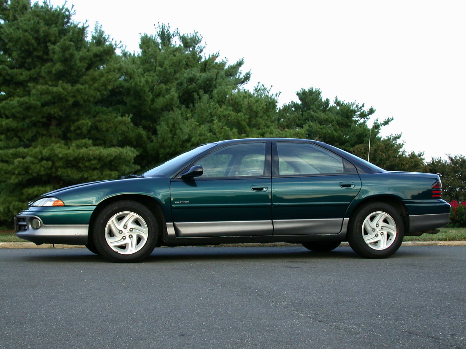 Dodge Intrepid, dark green, asphalt, HD Desktop Wallpaper