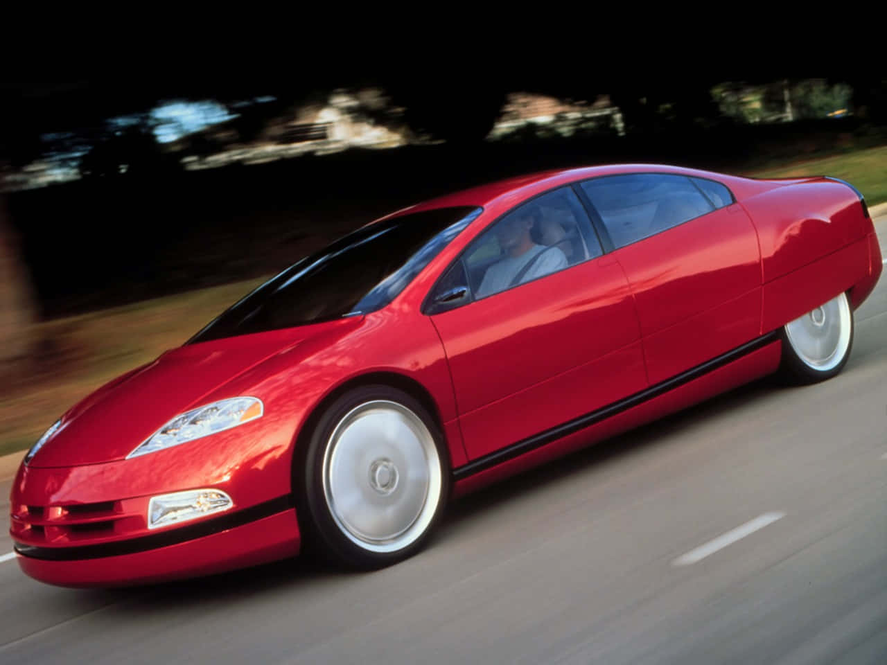 Dodge Intrepid, red, night, HD Desktop Wallpaper