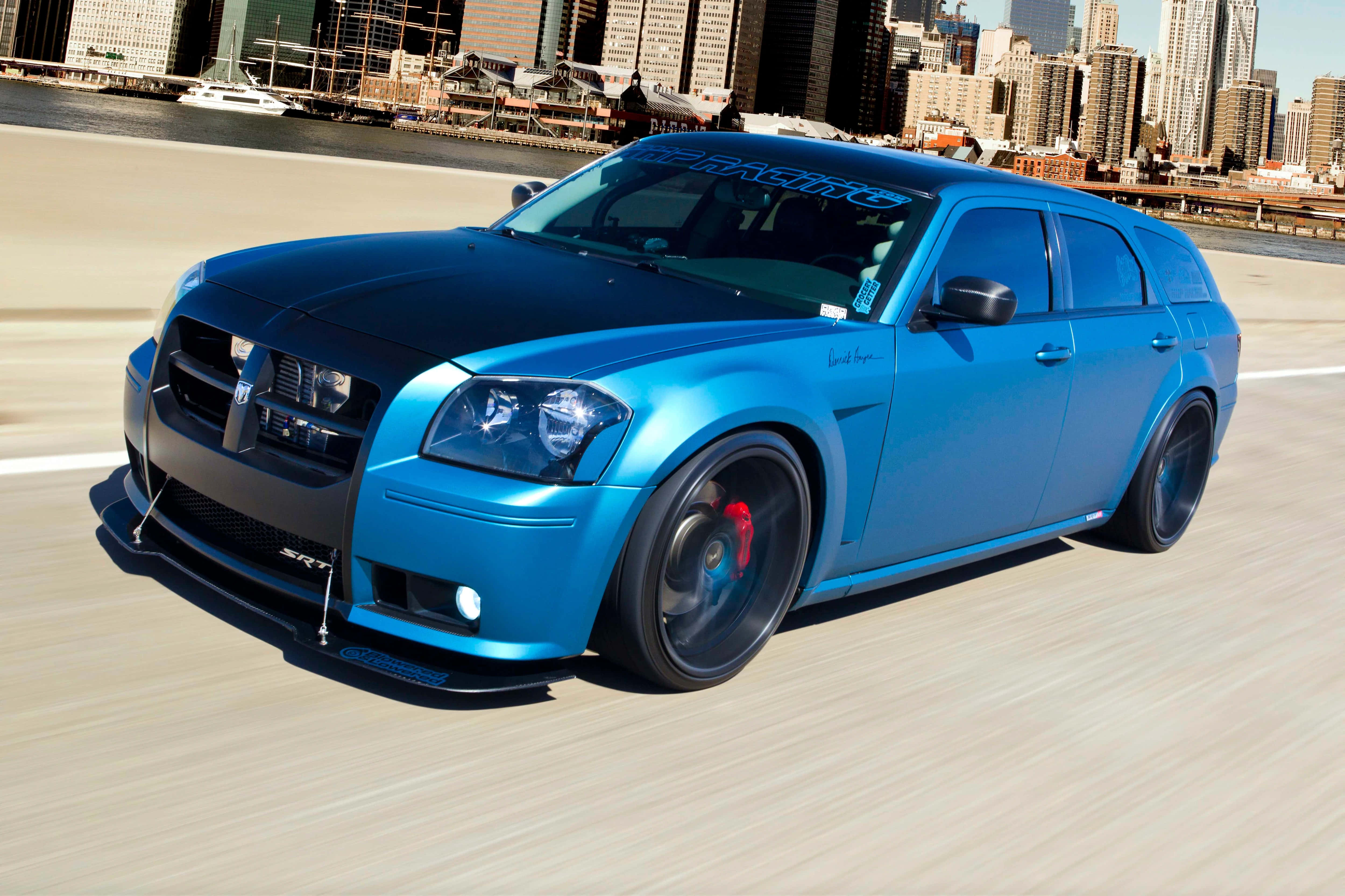Dodge Magnum, station wagon, vibrant blue, 4K Desktop Wallpaper