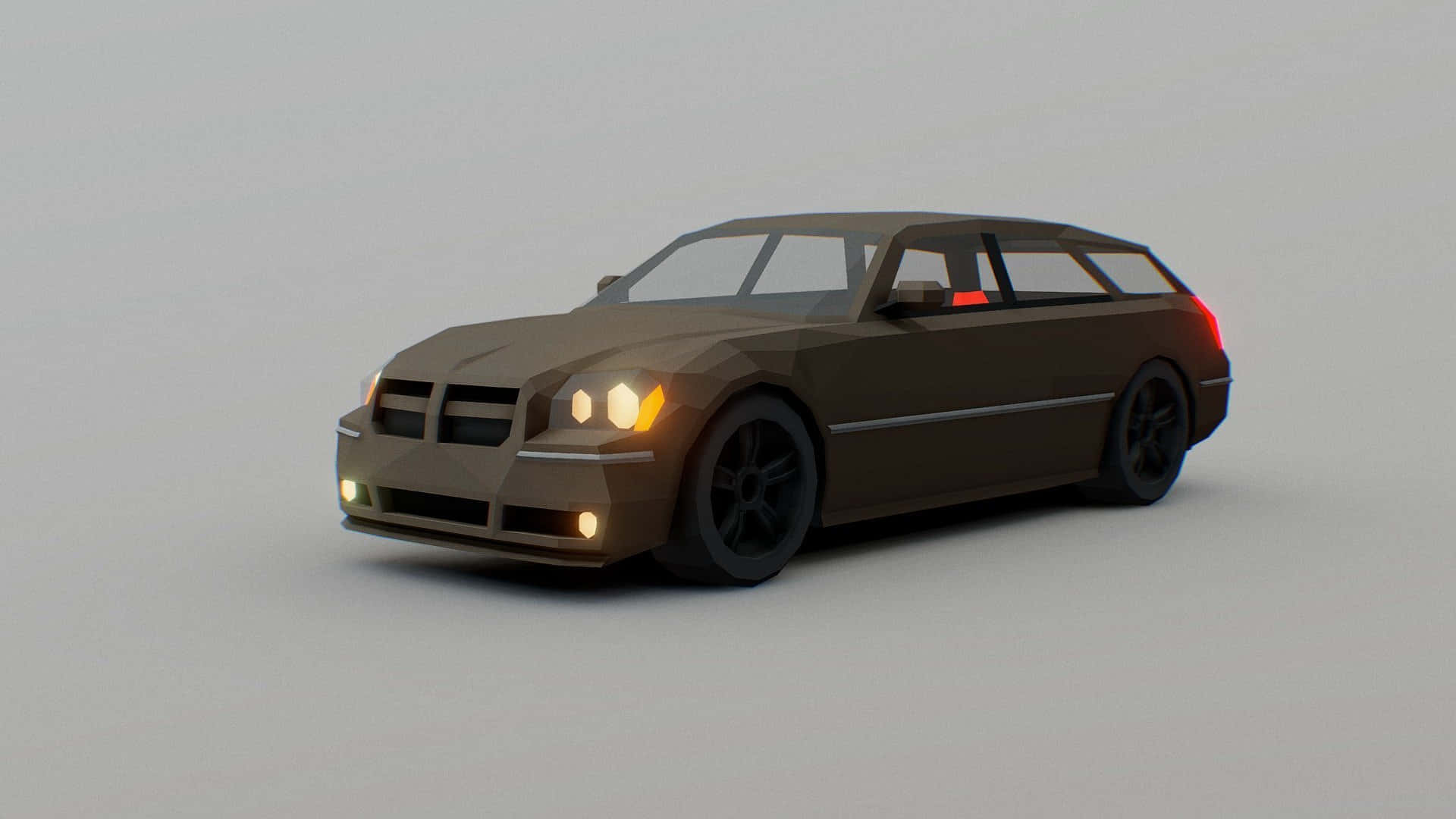 Dodge Magnum, low-poly, brown station wagon, Full HD Desktop Wallpaper