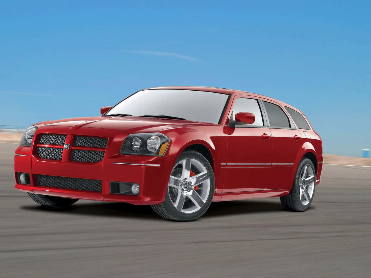 Dodge Magnum, station wagon, desert highway, HD Desktop Wallpaper