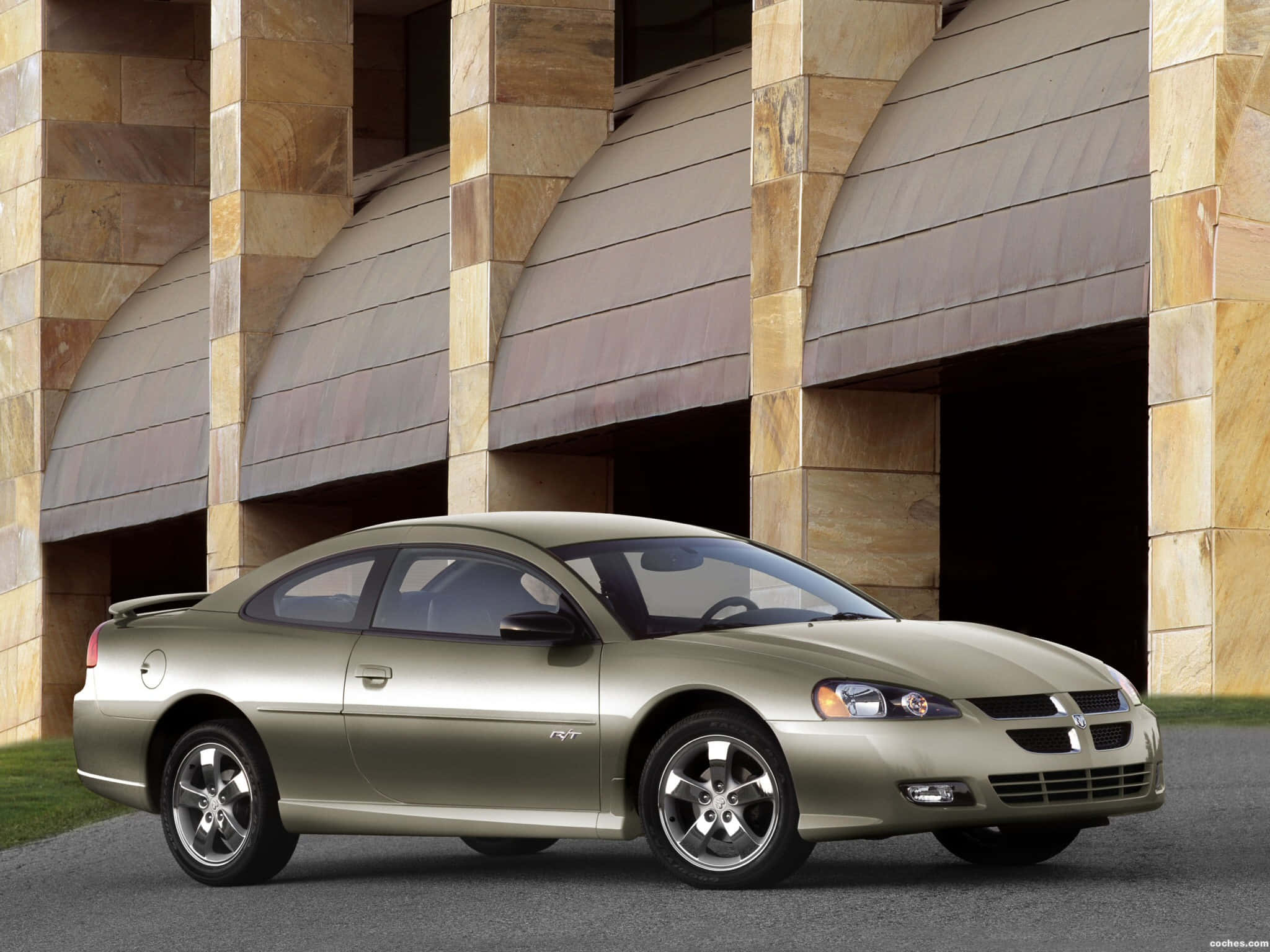 Dodge Stratus, gold, coupe, Full HD Desktop Wallpaper