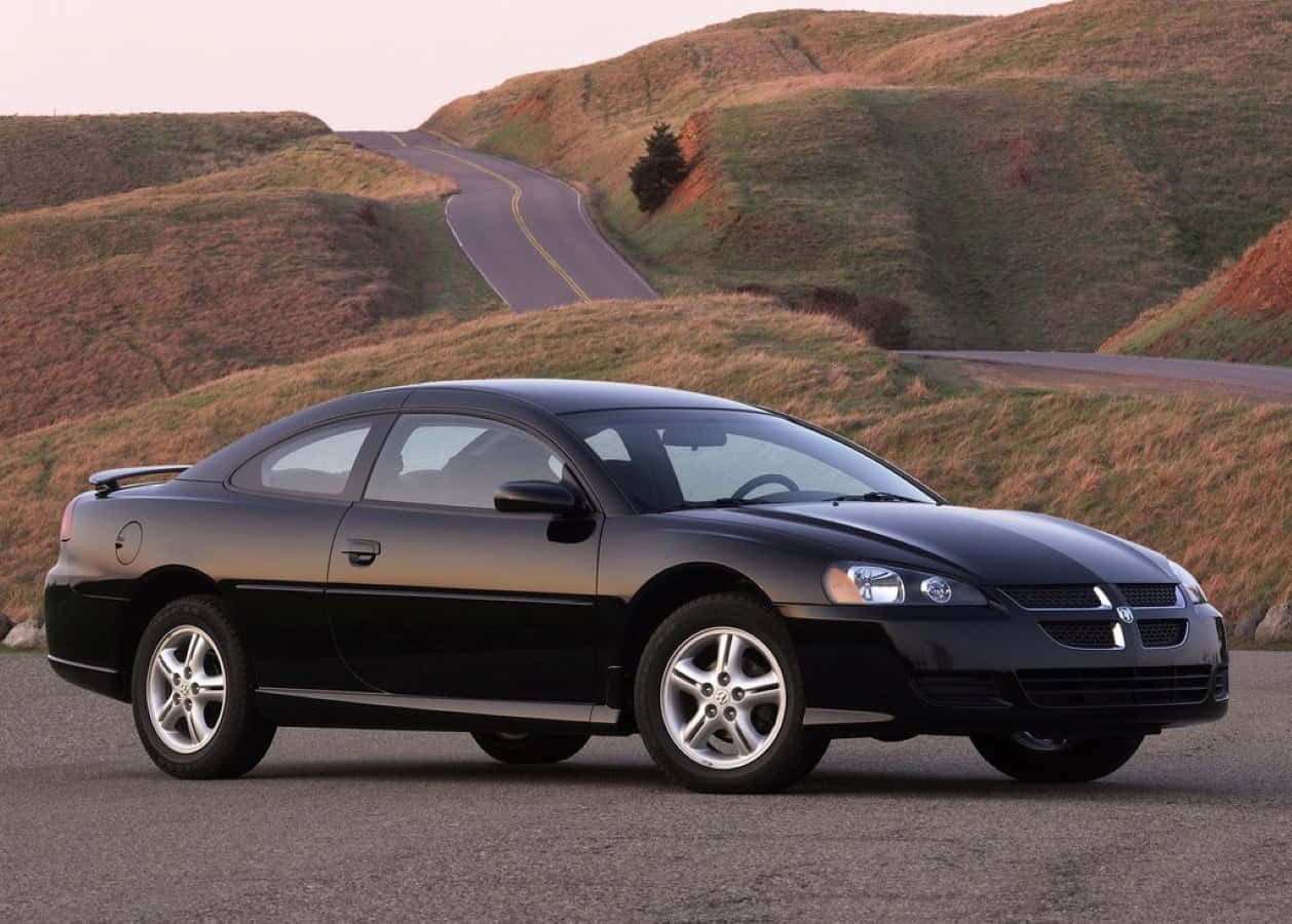 Dodge Stratus, black, paved road, SD Desktop Wallpaper