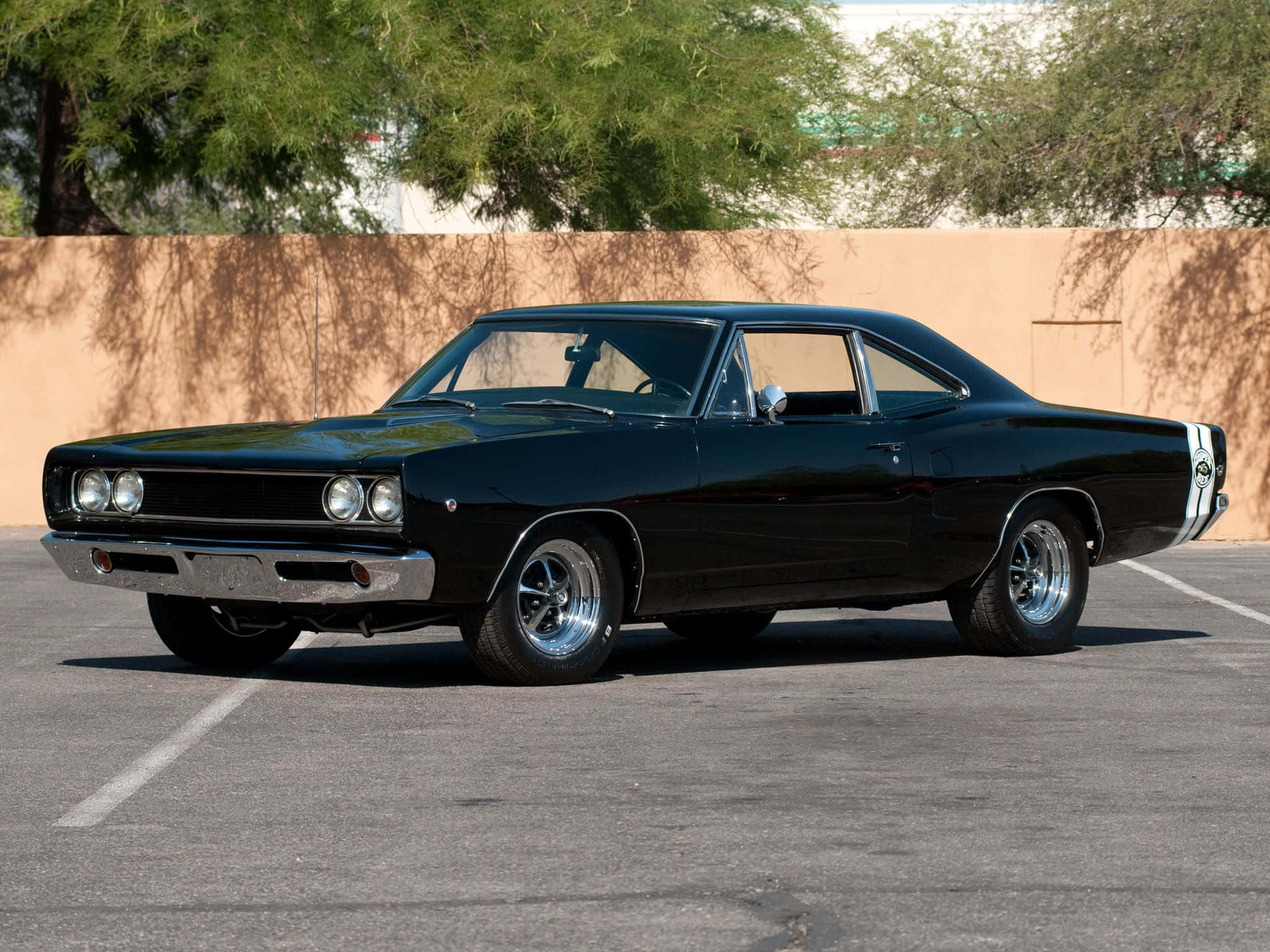 Dodge Super Bee, black, chrome accents, Full HD Desktop Wallpaper