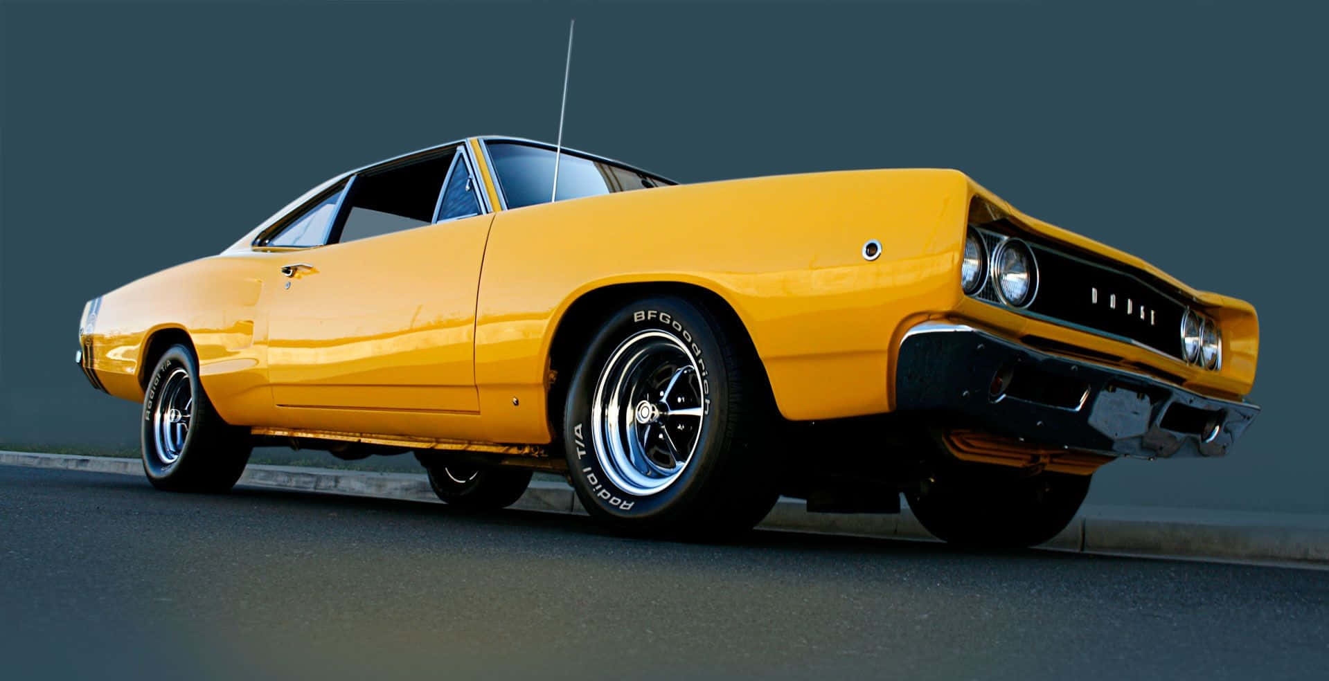 Dodge Super Bee, vibrant yellow, chrome details, HD Desktop Wallpaper