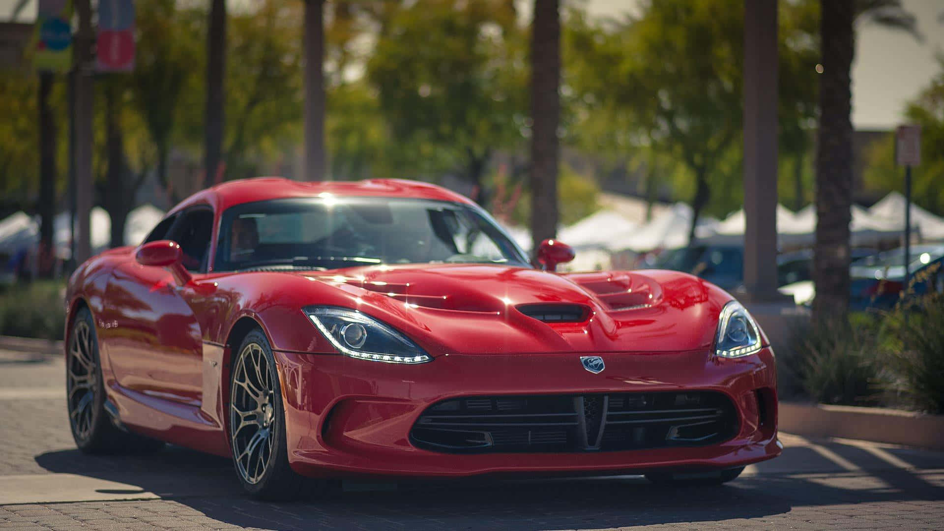 Dodge Viper, glossy red, sports car, Full HD Desktop Wallpaper