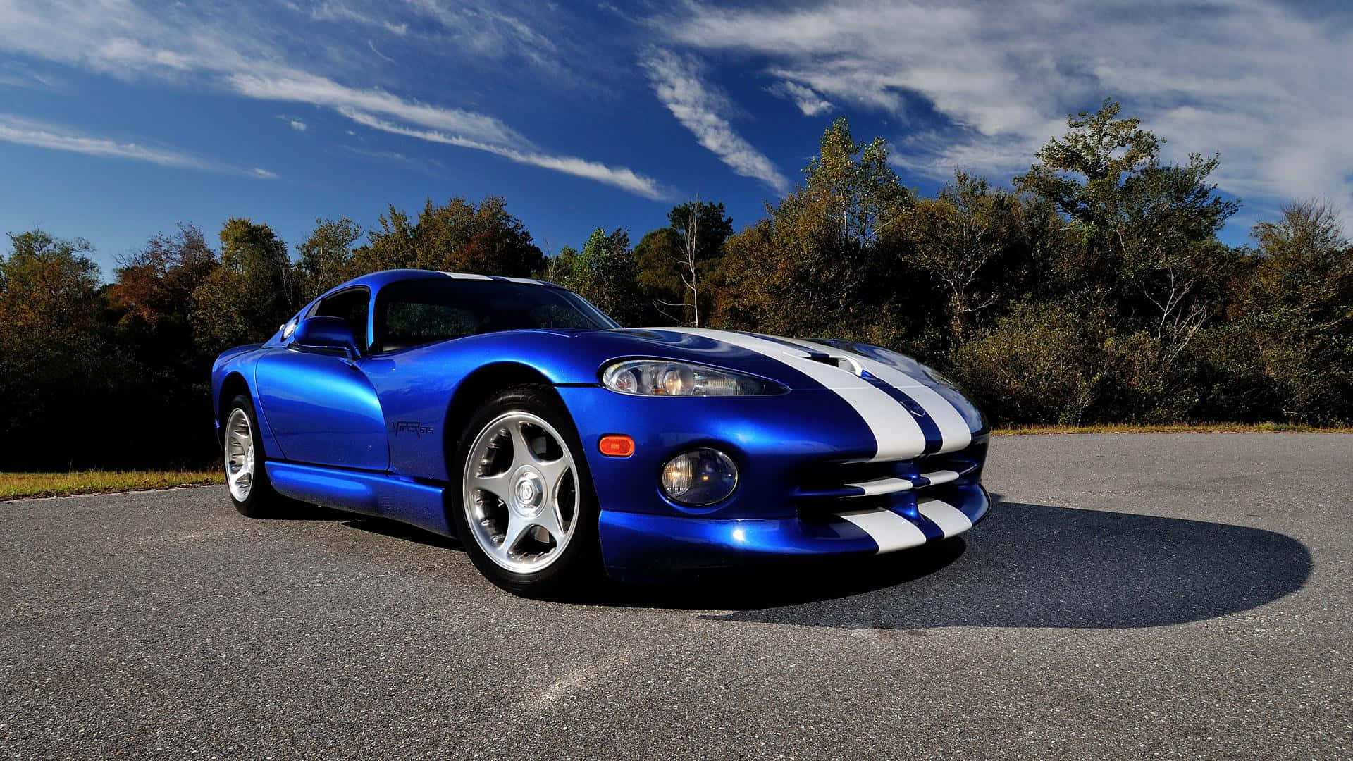 Dodge Viper, blue, glossy, Full HD Desktop Wallpaper