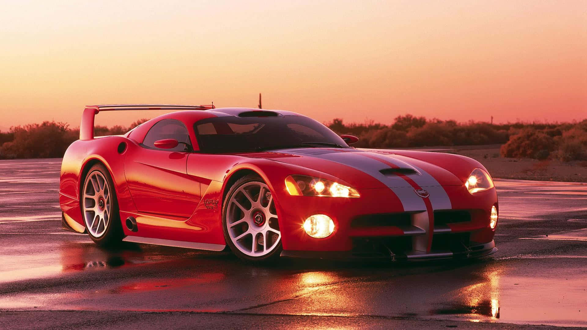 Dodge Viper, red, glossy, Full HD Desktop Wallpaper