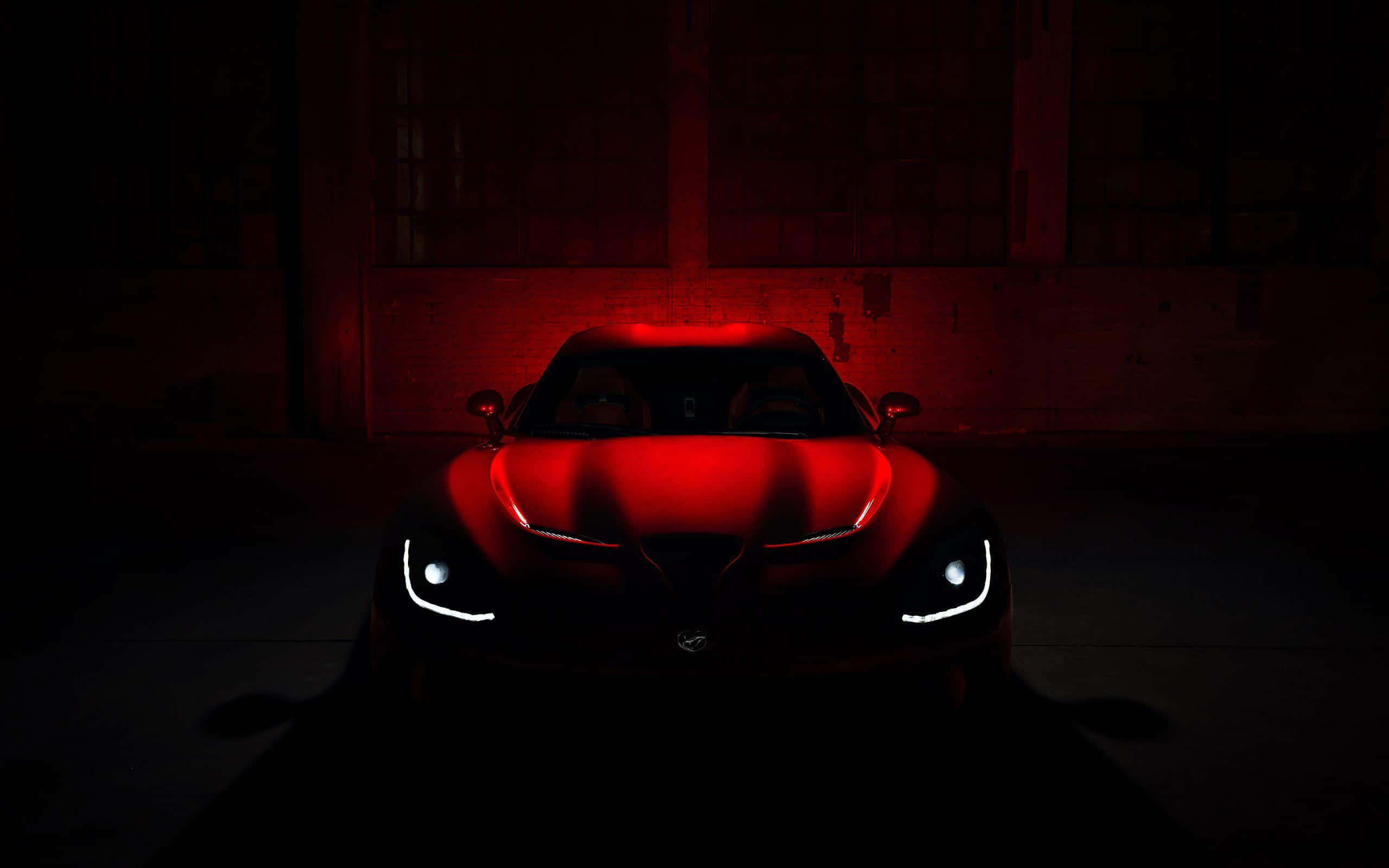 Dodge Viper, red sports car, dramatic red lighting, 2K Desktop Wallpaper