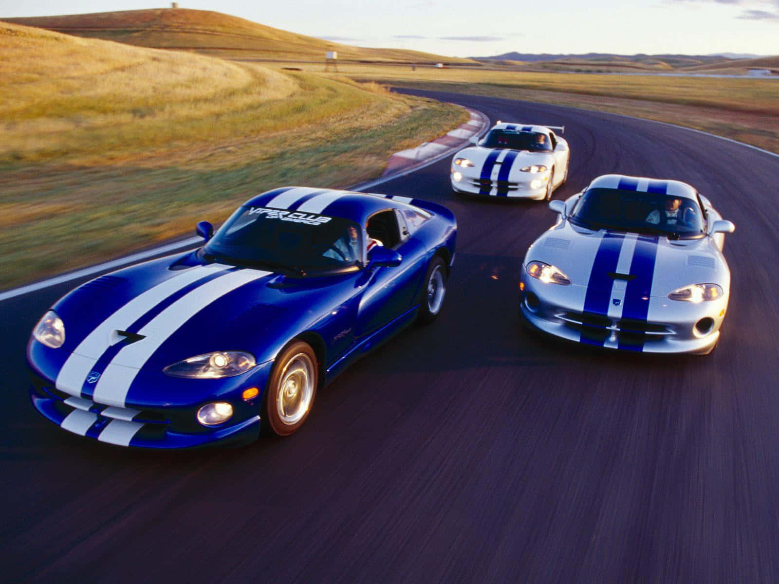 Dodge Viper, blue, white, HD Desktop Wallpaper