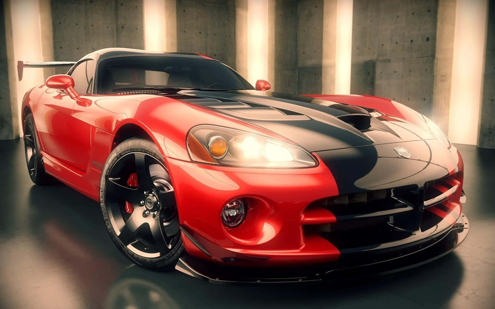 Dodge Viper, red sports car, glossy red, HD Desktop Wallpaper