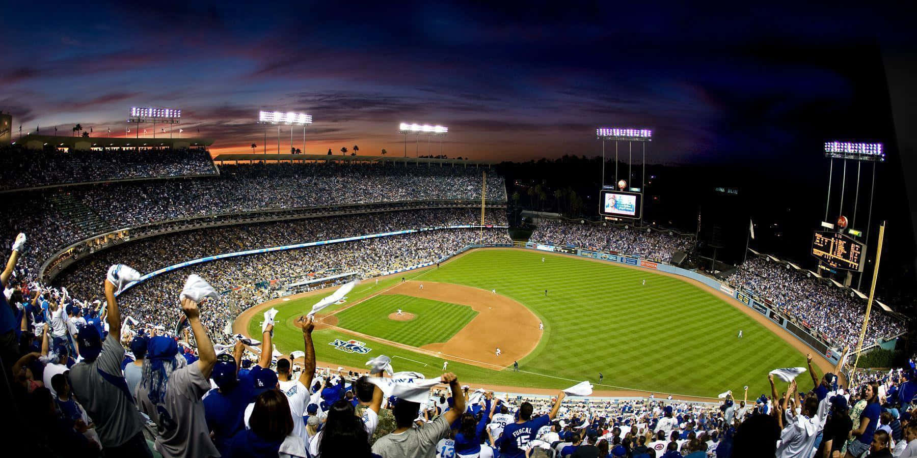 Dodger Stadium, dusk, baseball stadium, HD Desktop Wallpaper