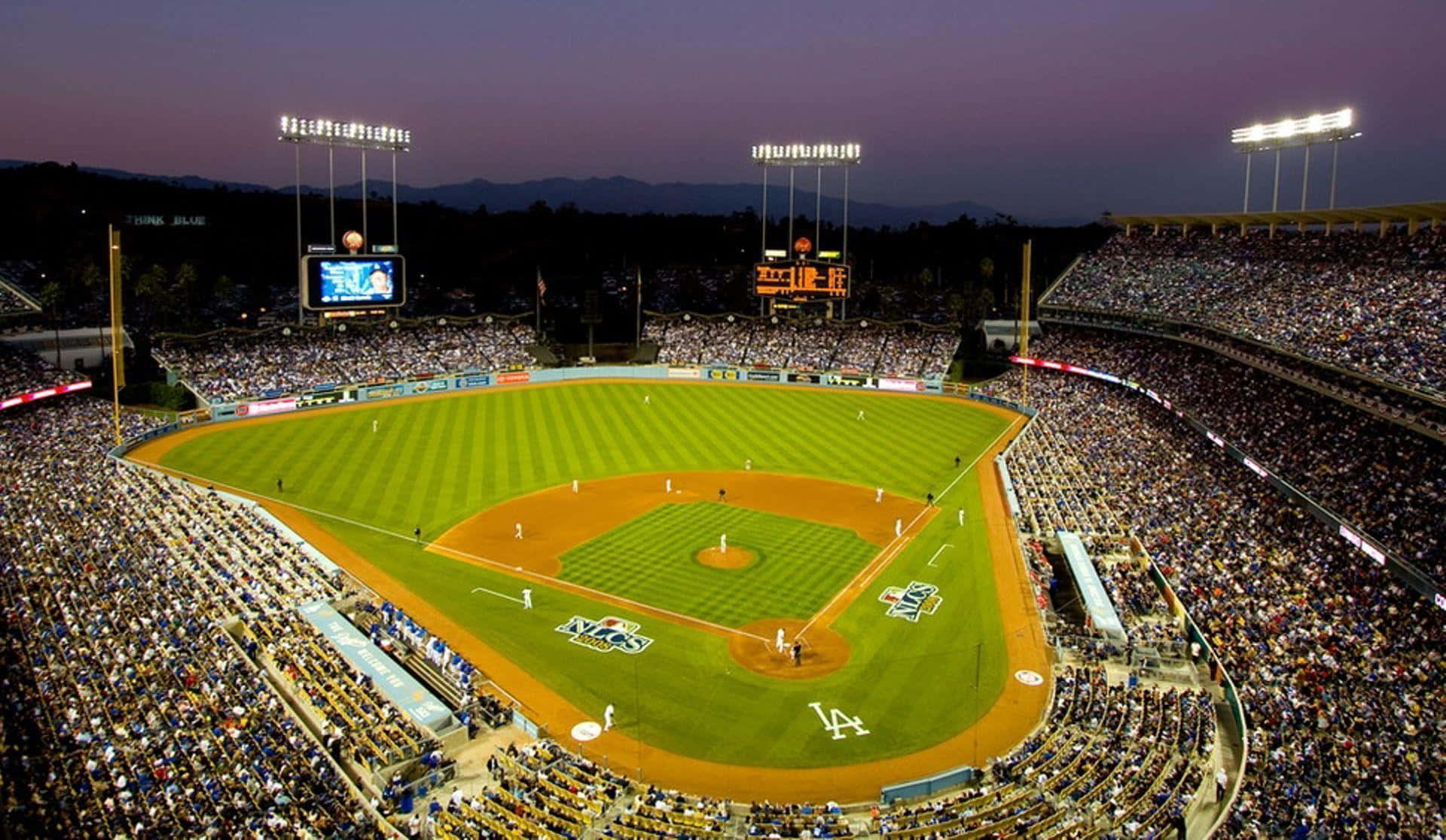 Dodger Stadium, baseball stadium, dusk, Full HD Desktop Wallpaper