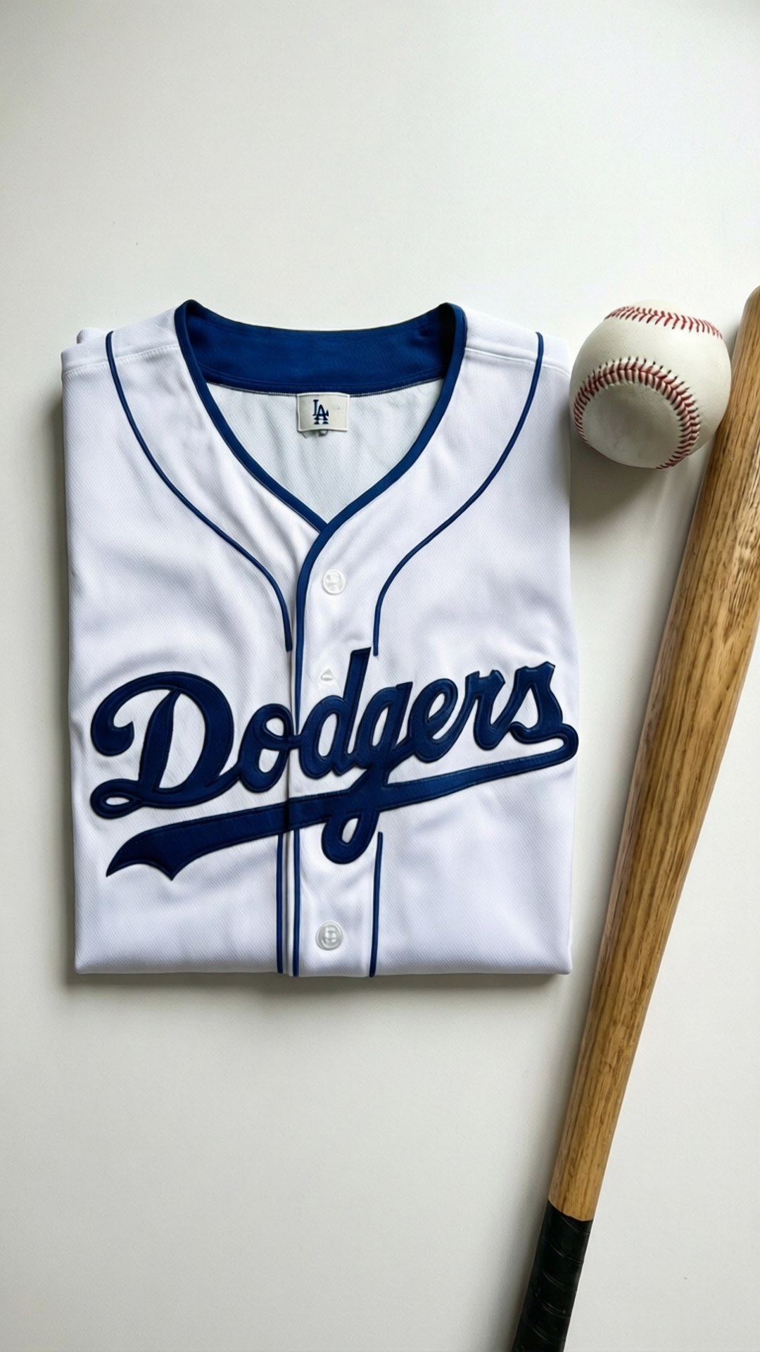 Dodgers, baseball jersey, wooden bat, Full HD Phone Wallpaper