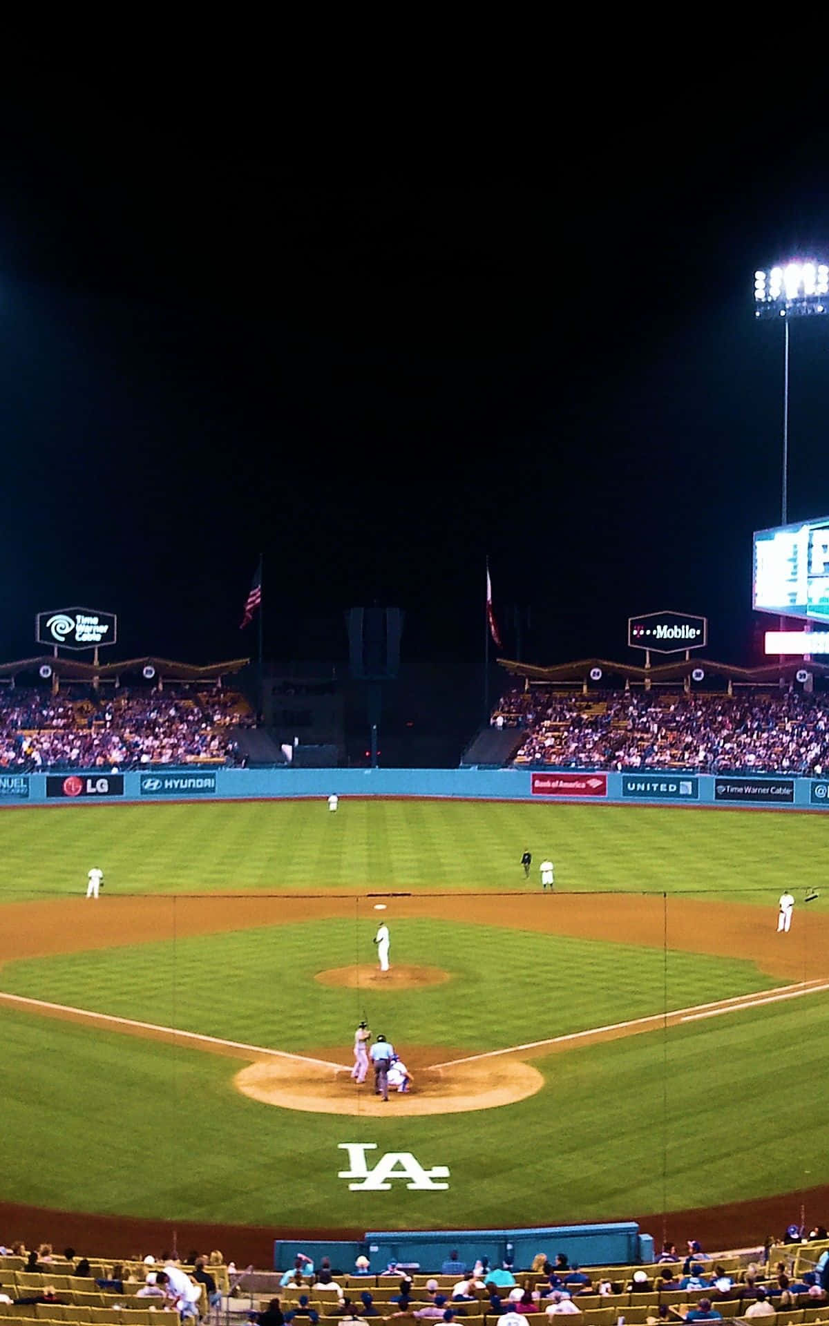 Dodgers Stadium, Night Sky, baseball game, Full HD Phone Wallpaper