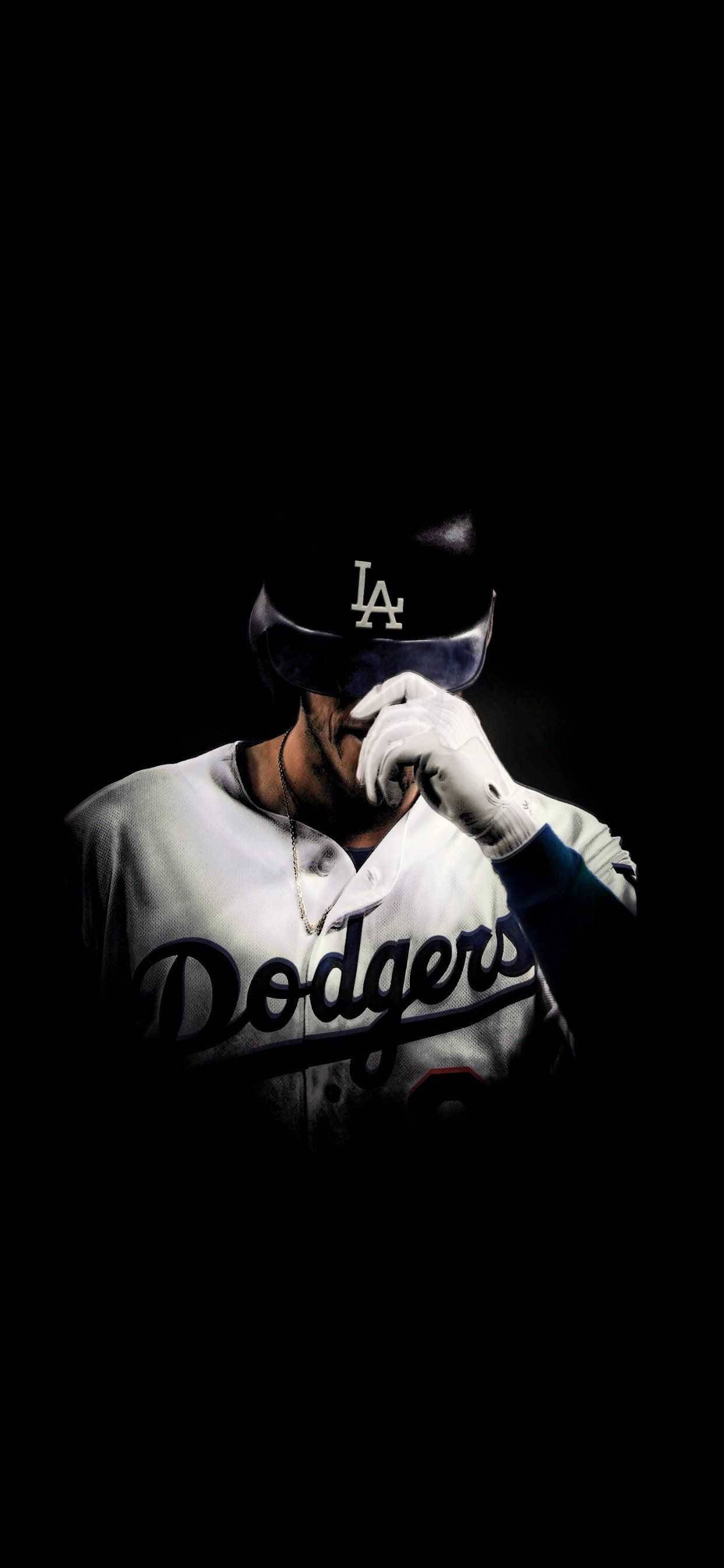 Dodgers Logo, Dodgers uniform, baseball player, 2K Phone Wallpaper