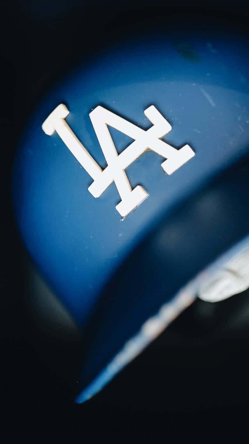 LA Dodgers, blue baseball helmet, white LA logo, HD Phone Wallpaper