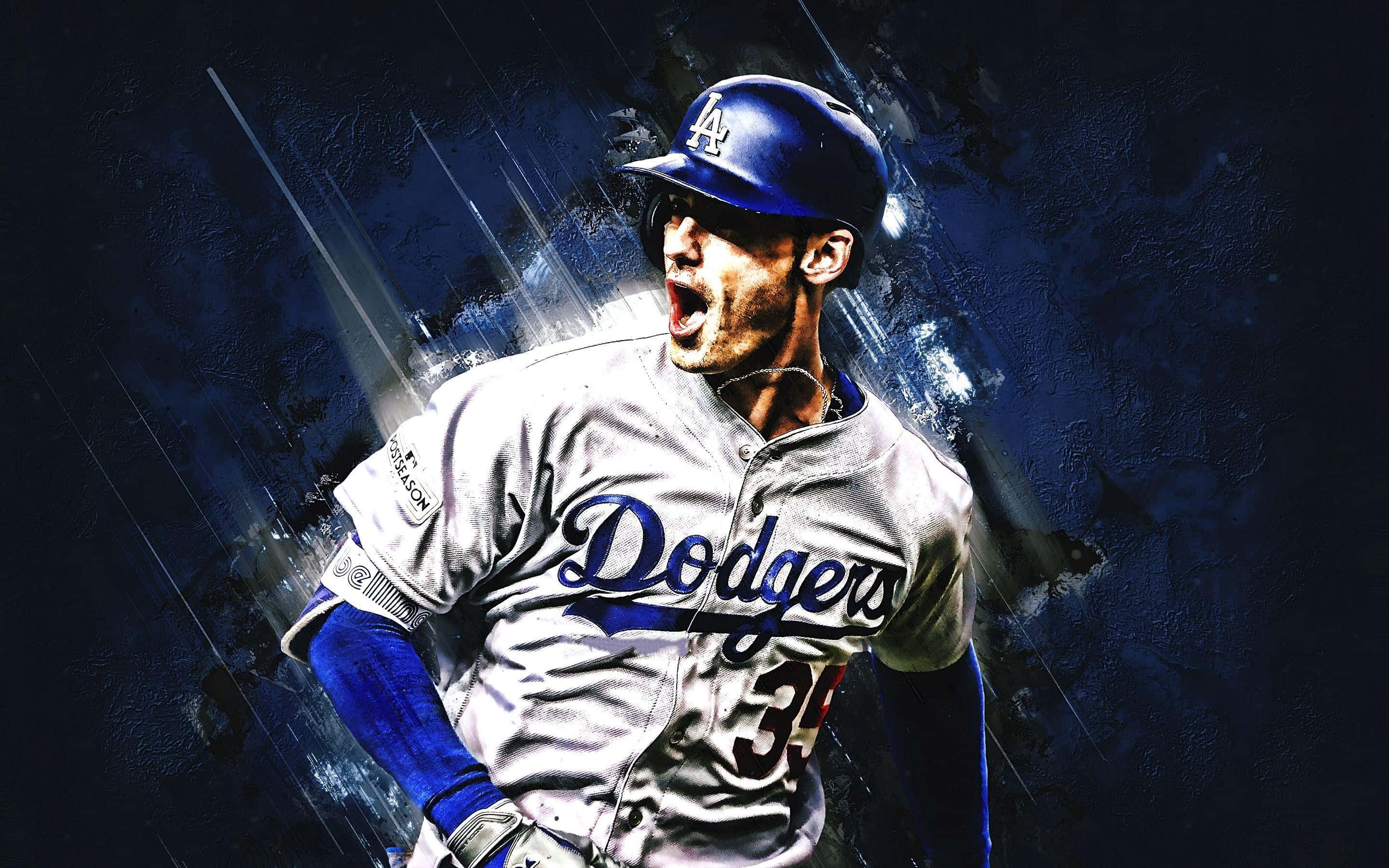 Dodgers, gray uniform, blue accents, 2K Desktop Wallpaper