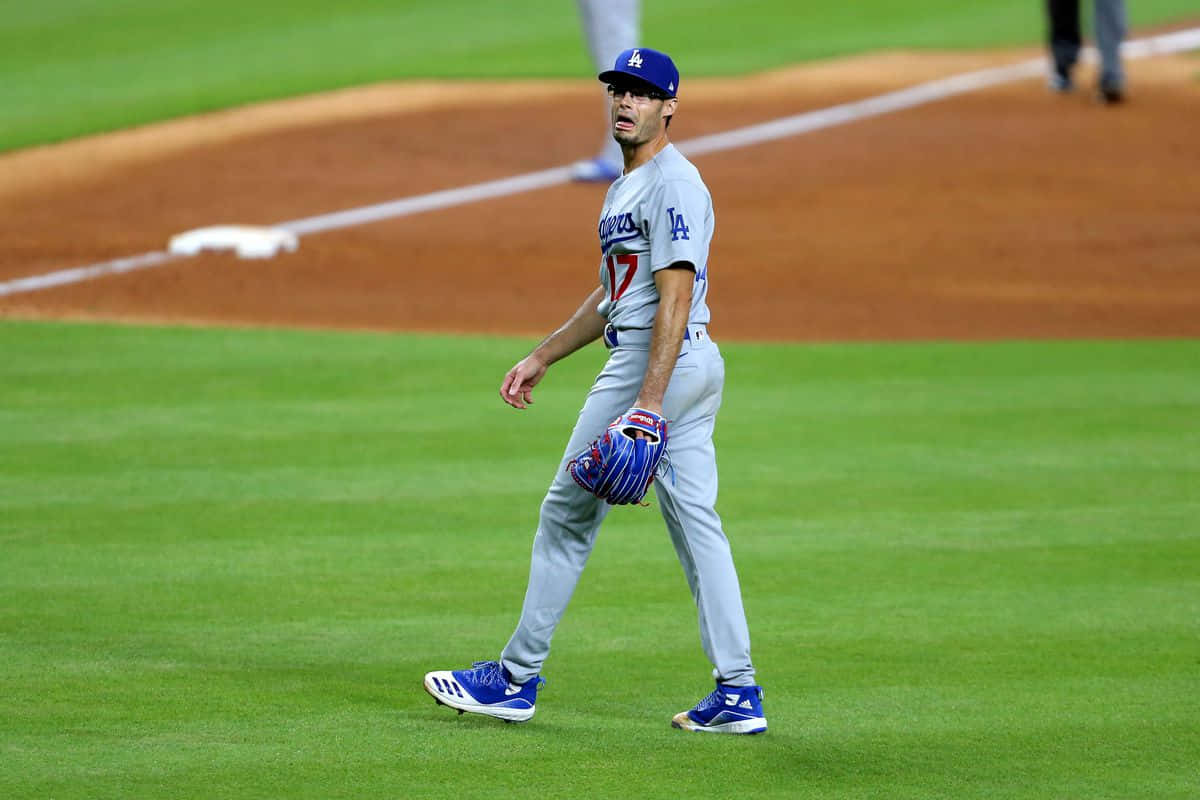 LA Dodgers, gray uniform, green field, SD Desktop Wallpaper