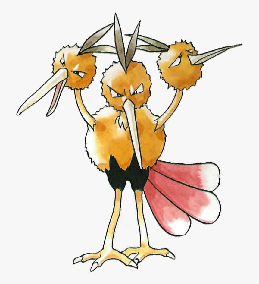 Dodrio, white, watercolor-style, SD Phone Wallpaper