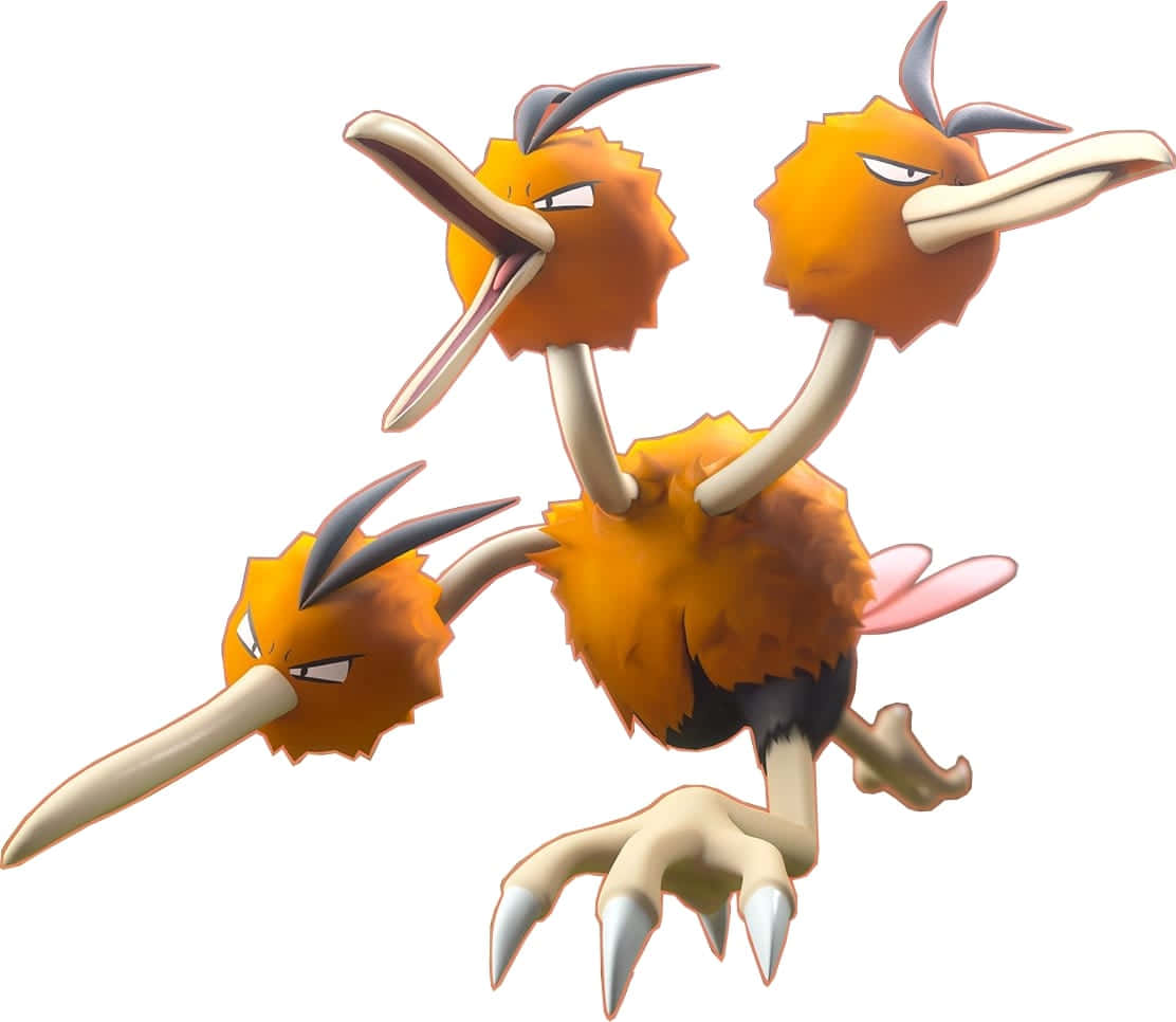 Dodrio, orange, three-headed, SD Desktop Wallpaper
