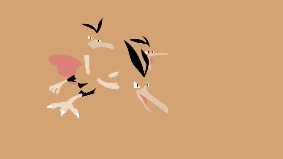 Dodrio, vector art, beige, SD Desktop Wallpaper