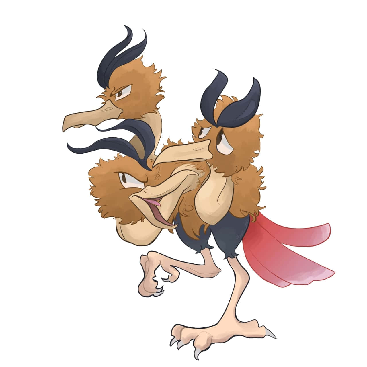 Dodrio, three-headed bird, brown feathers, HD Desktop Wallpaper