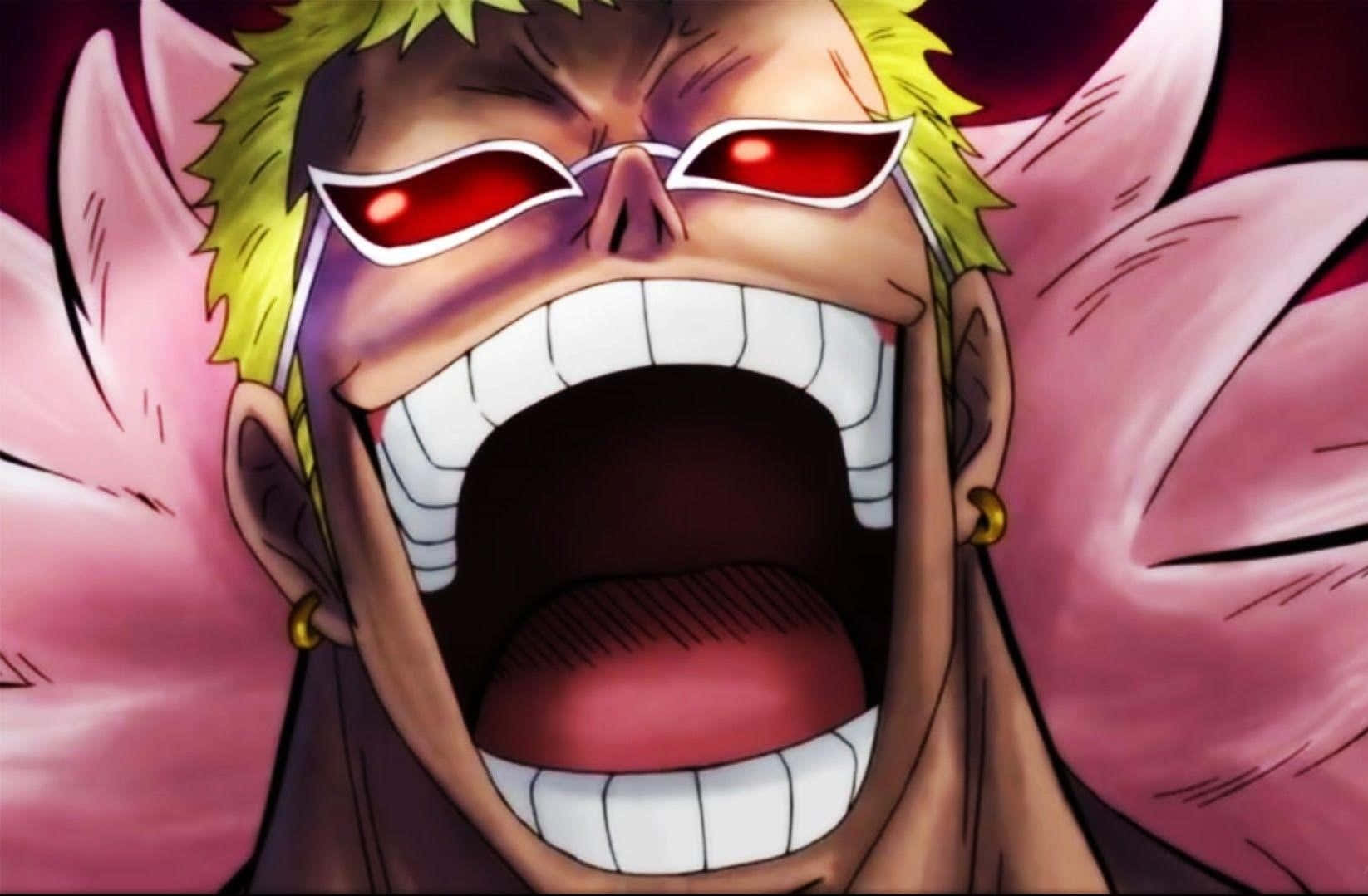 Doflamingo, spiky blonde hair, red glowing eyes, HD Desktop Wallpaper
