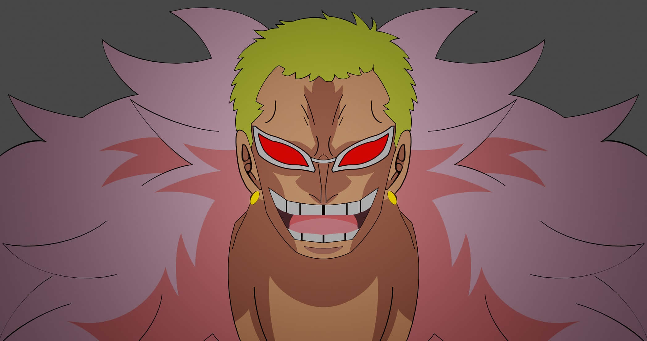 Doflamingo, anime character, spiky green hair, Full HD Desktop Wallpaper