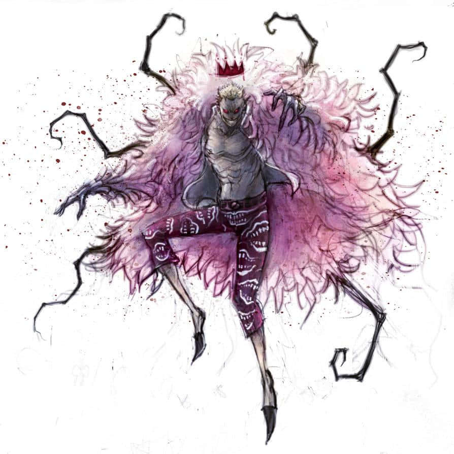 Doflamingo, purple feathered cape, crown, SD Desktop Wallpaper