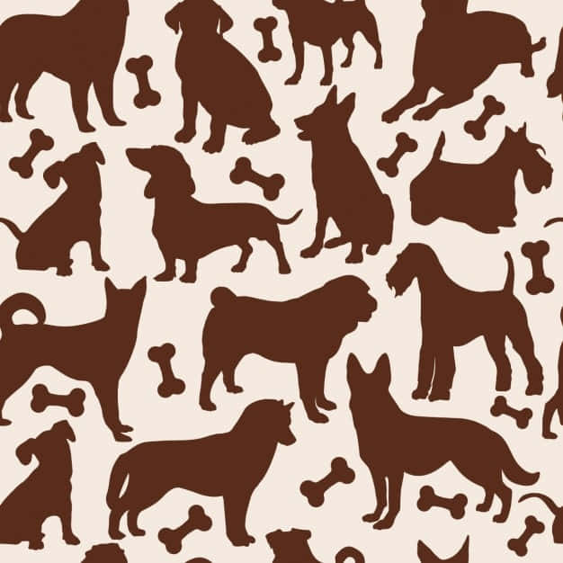 dog breeds, vector art, brown dog silhouettes, SD Desktop Wallpaper
