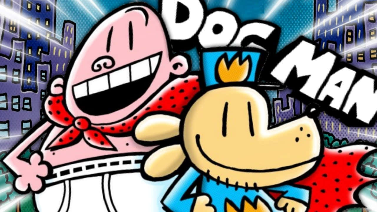 Dog Man, cartoon characters, exaggerated smiles, HD Desktop Wallpaper