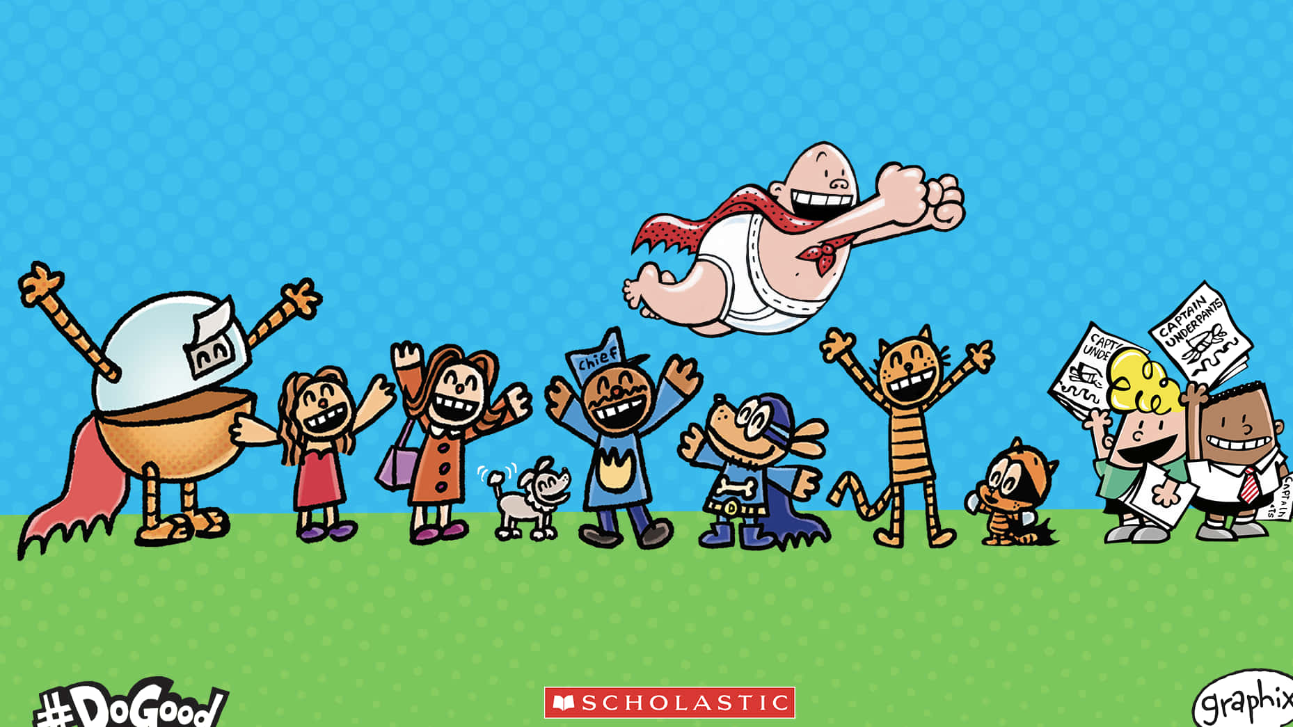 Dog Man, flying baby, bowl-headed hero, HD Desktop Wallpaper