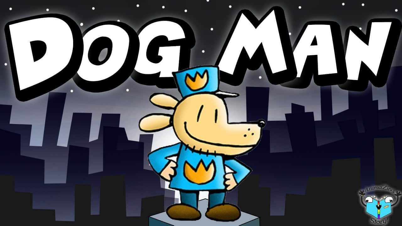 Dog Man, blue costume, night city skyline, HD Desktop Wallpaper