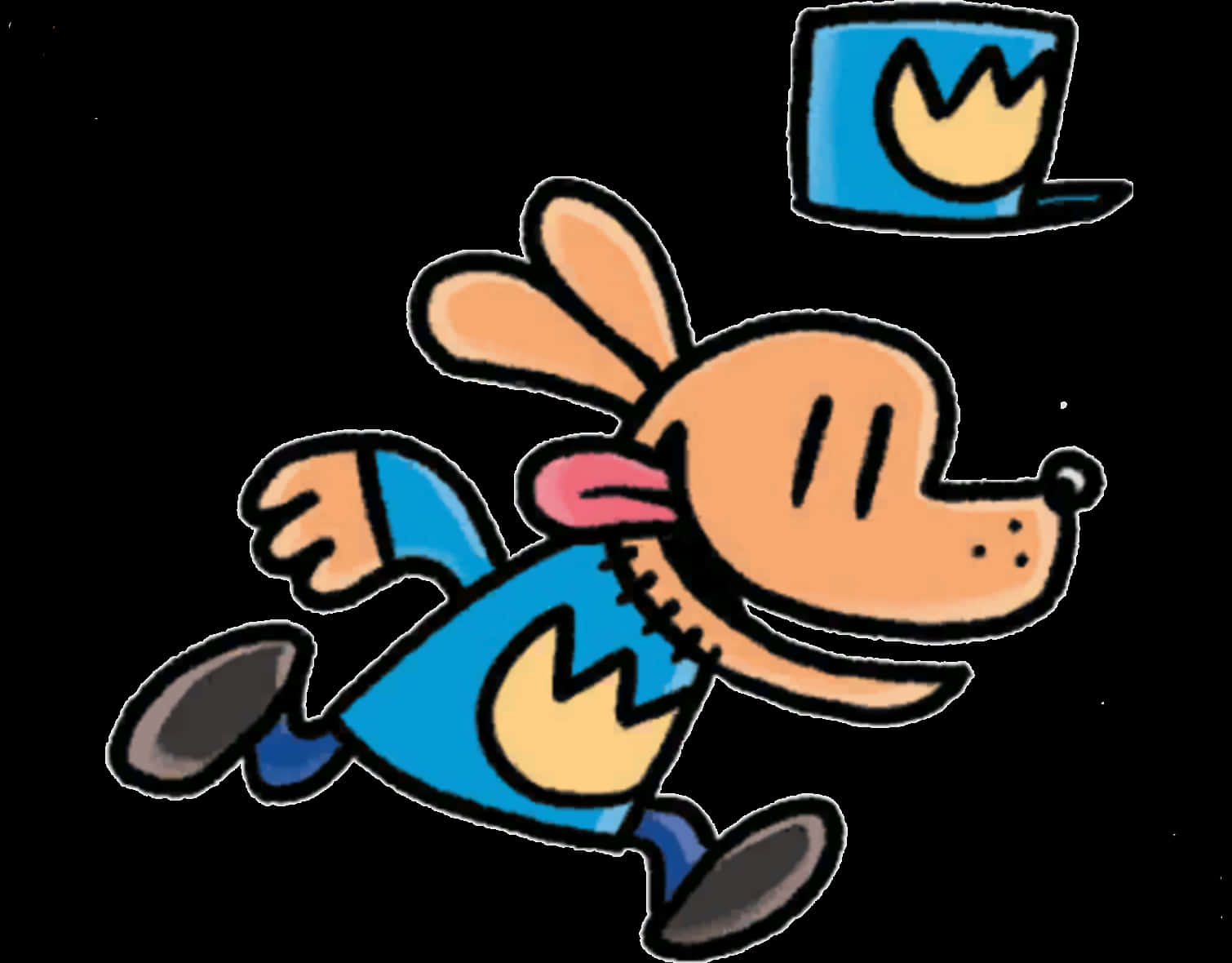 Dog Man, blue shirt, yellow 'M', HD Desktop Wallpaper