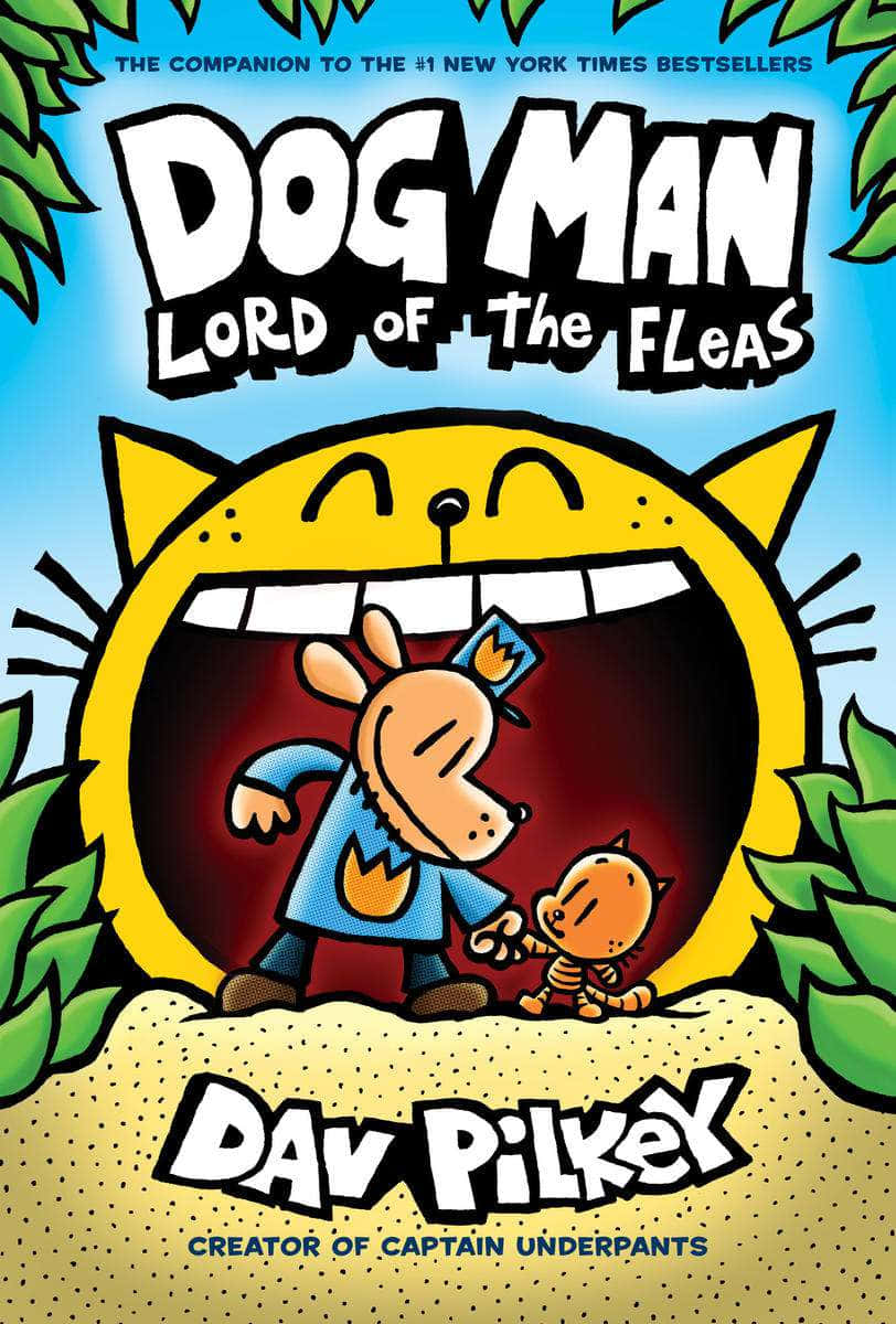 Dog Man, blue shirt, tiny cat, SD Phone Wallpaper
