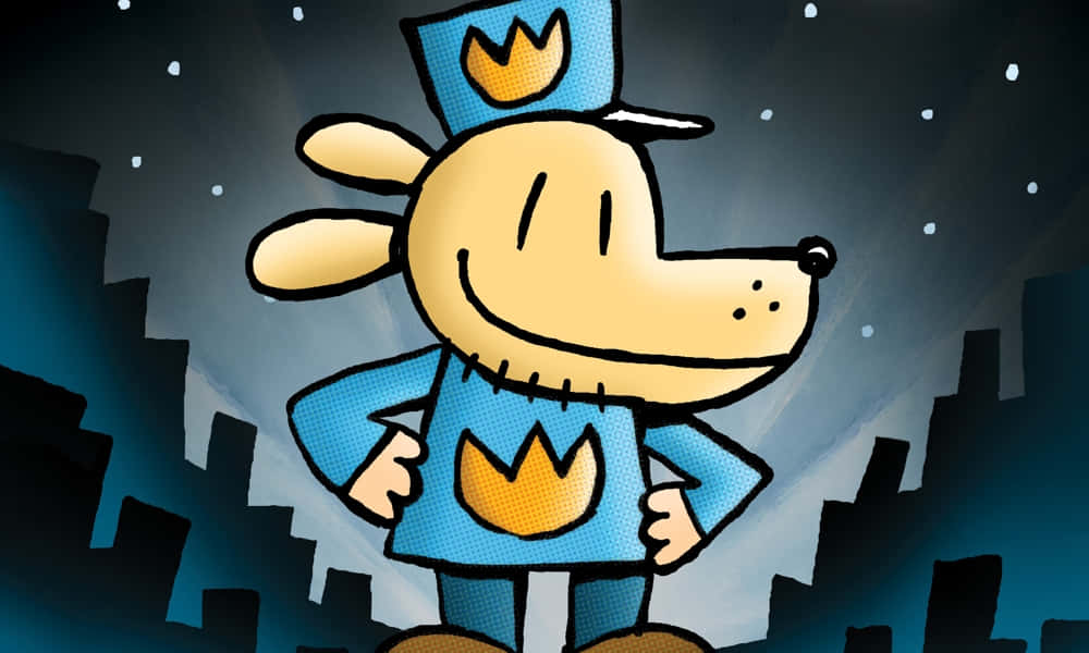 Dog Man, blue police uniform, crown, SD Desktop Wallpaper